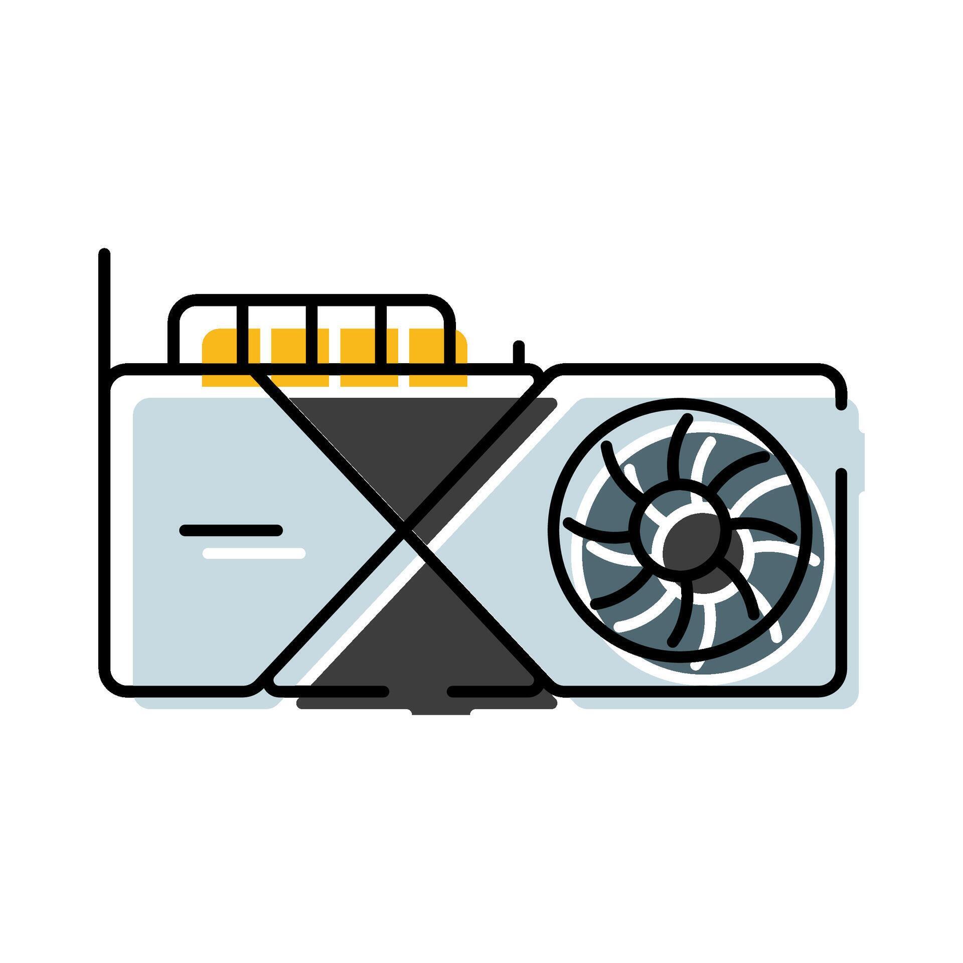 Graphics processing unit icon for computing hardware 79804818 Vector ...