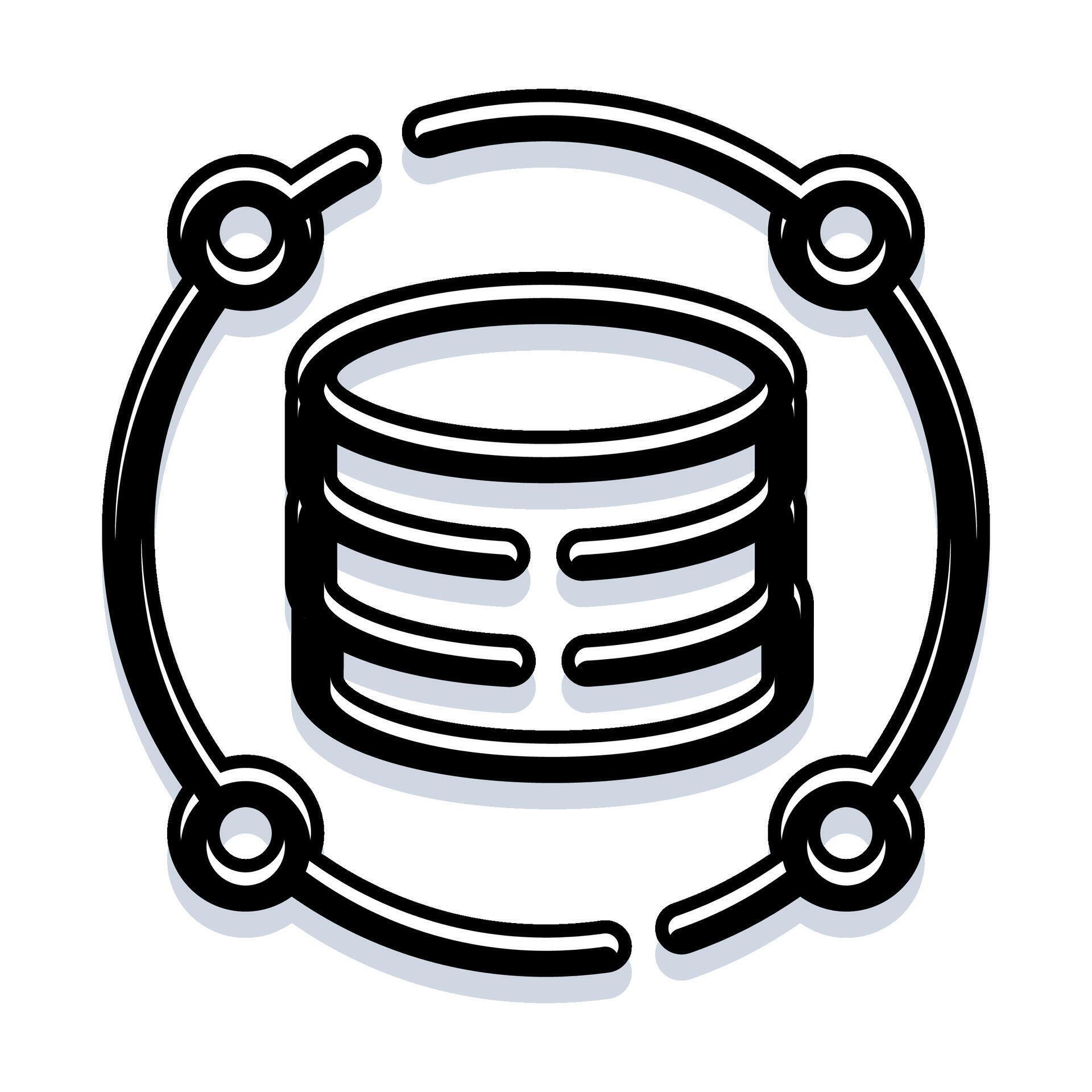 Database server structure connected in a network system 79805326 Vector ...