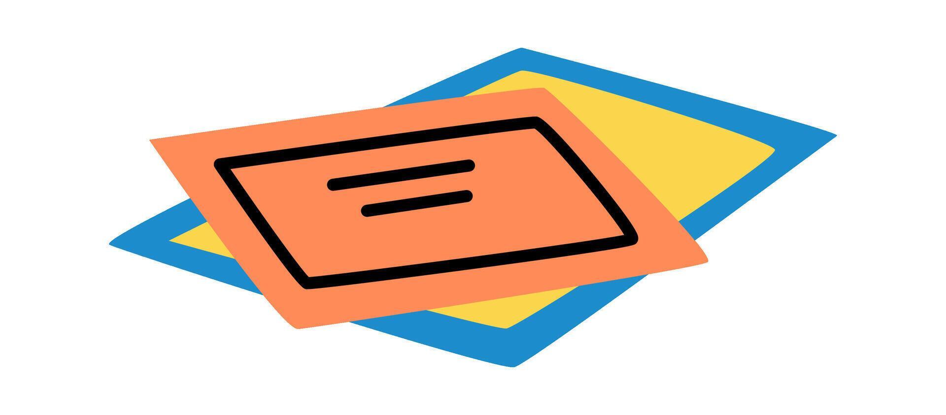 Note Card Stack Cartoon Card Note Stack Doodle 79810616 Vector Art at Vecteezy