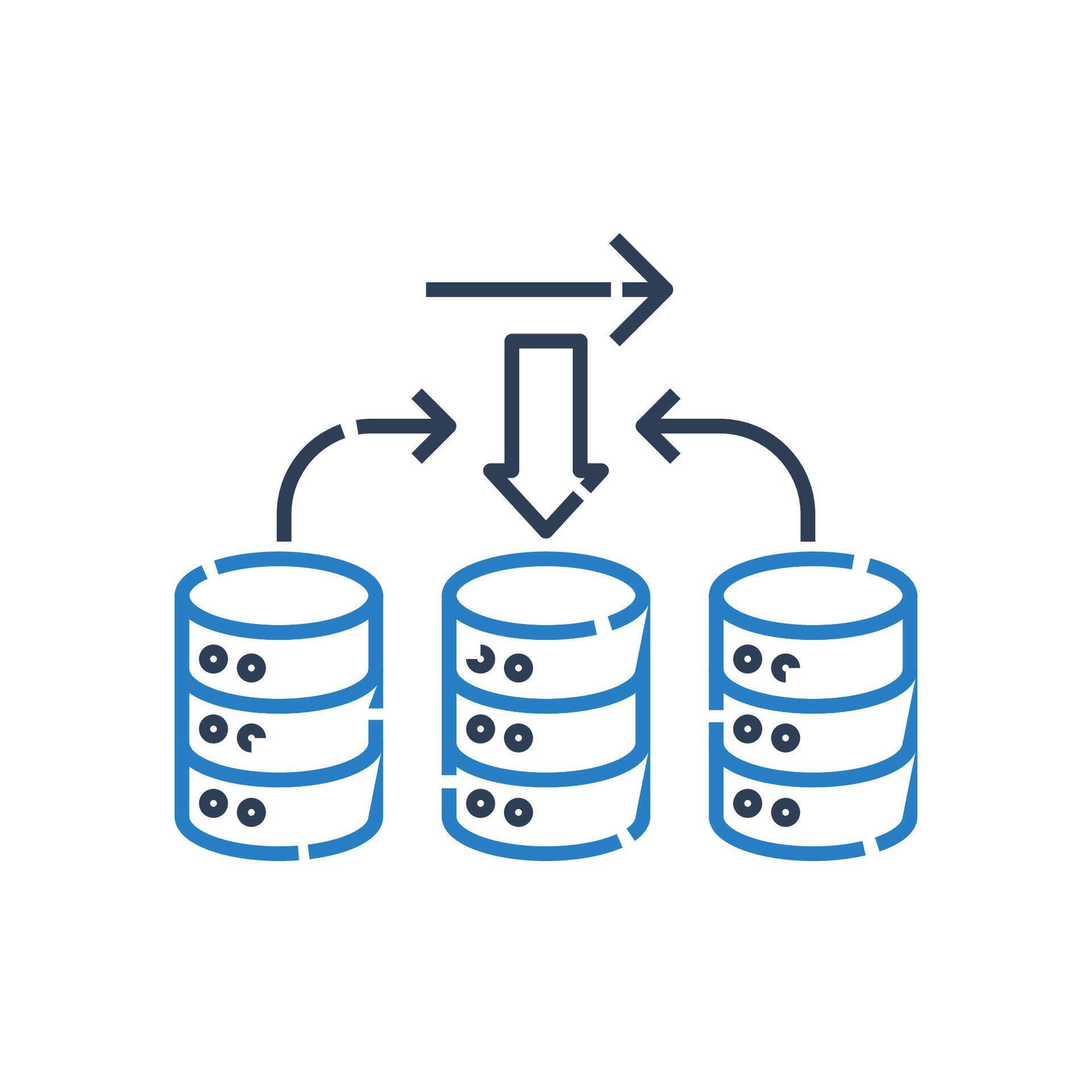 Database testing icon for data validation, Data flow icon for database ...