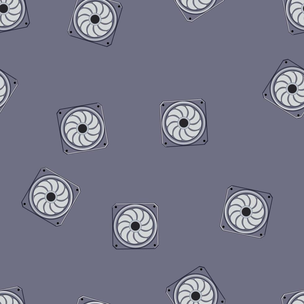 seamless pattern processor cooling fan pc cartoon 80095310 Vector Art ...