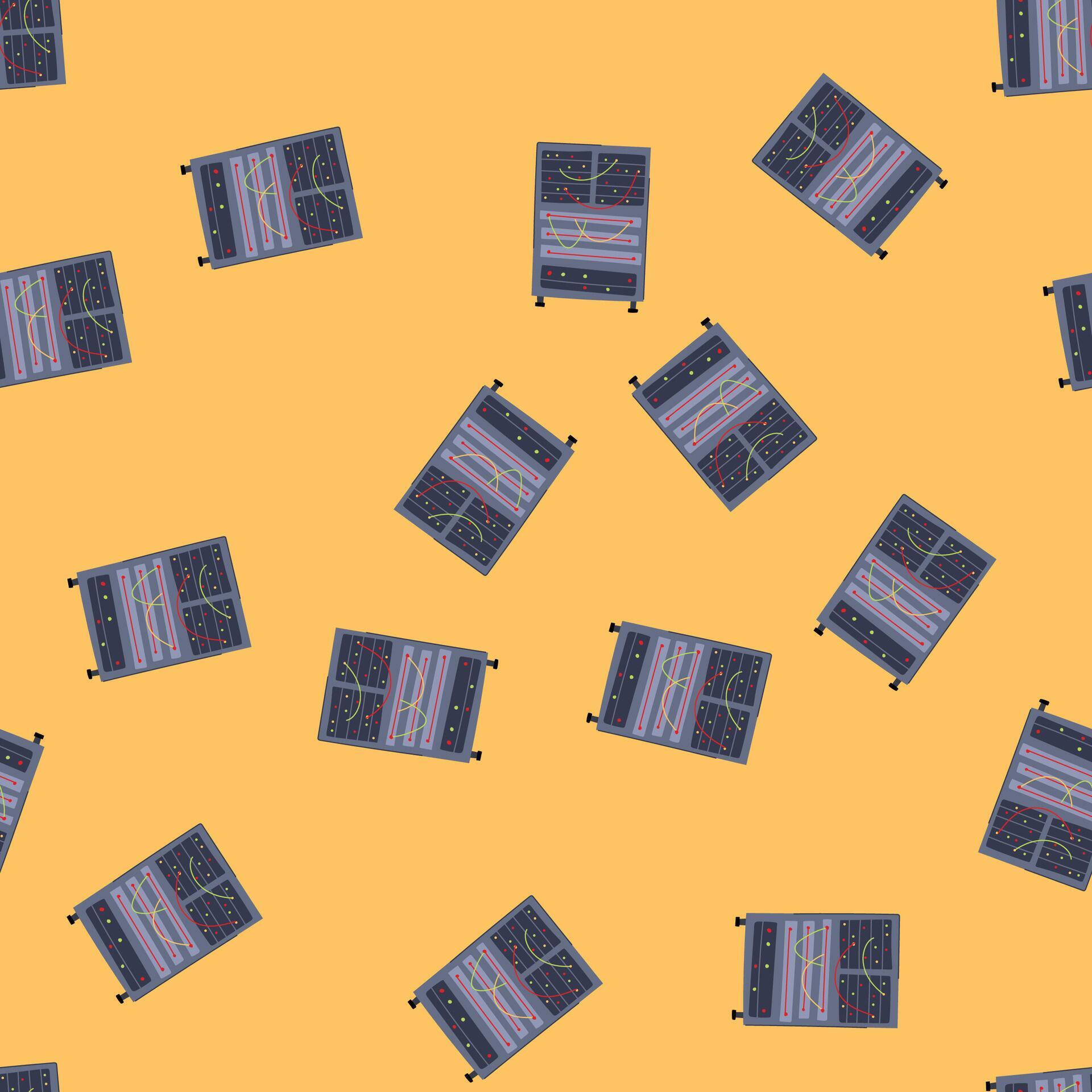 seamless pattern database server rack cartoon 80106134 Vector Art at ...