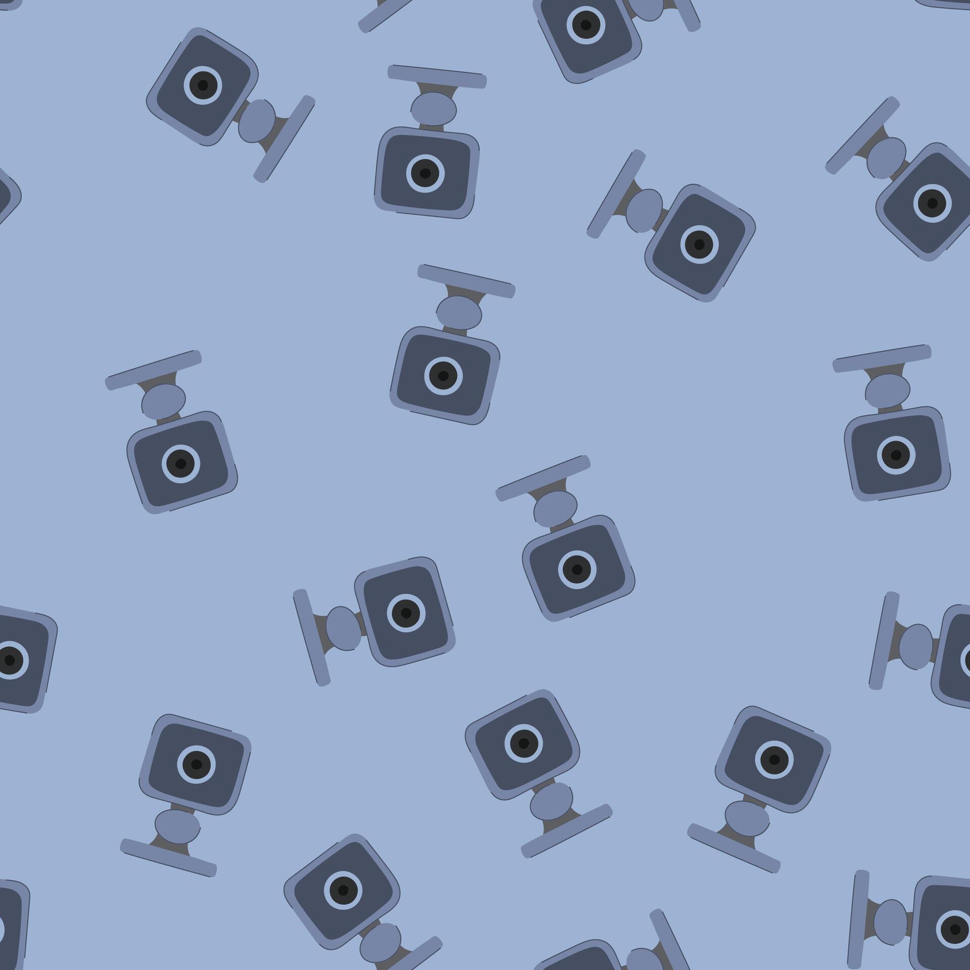 seamless pattern control security camera cartoon 80107396 Vector Art at ...
