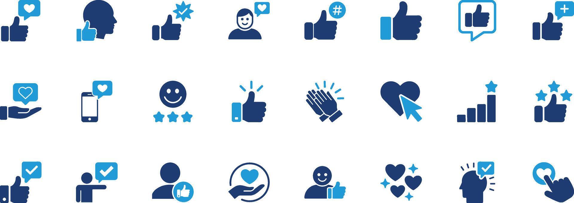Like Solid Icon Set 80179593 Vector Art at Vecteezy