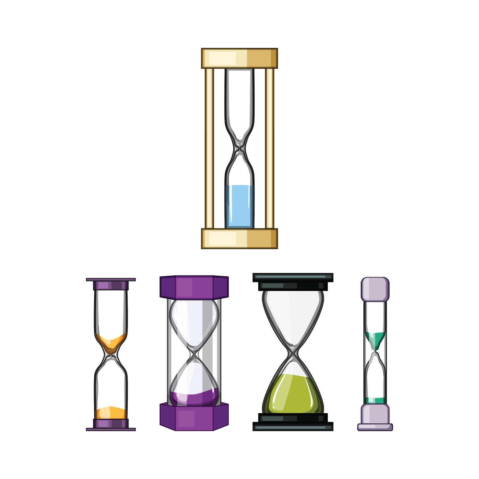 Sand timer collection measuring passing time 80187430 Vector Art at ...
