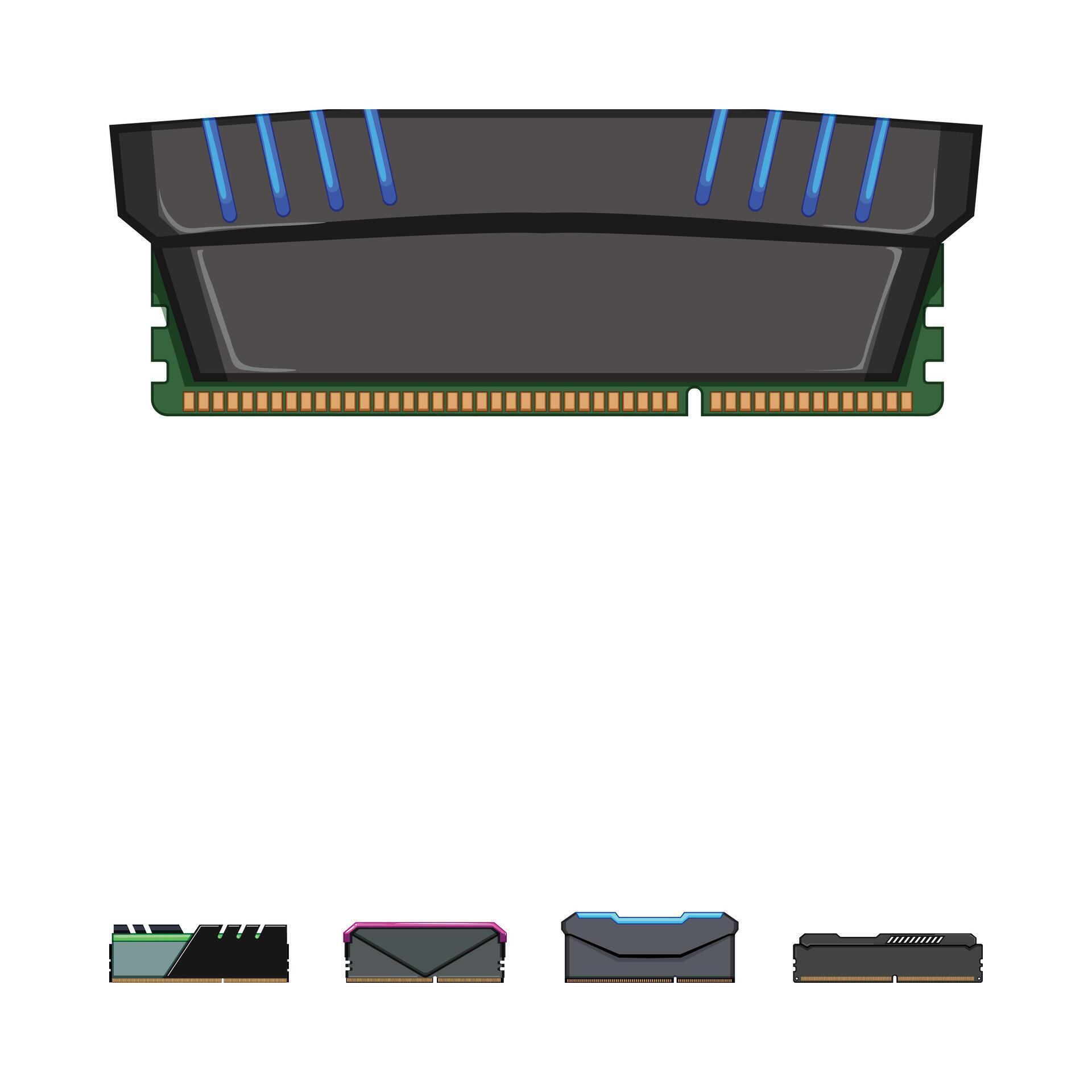 Desktop computer ram memory module components 80190321 Vector Art at ...