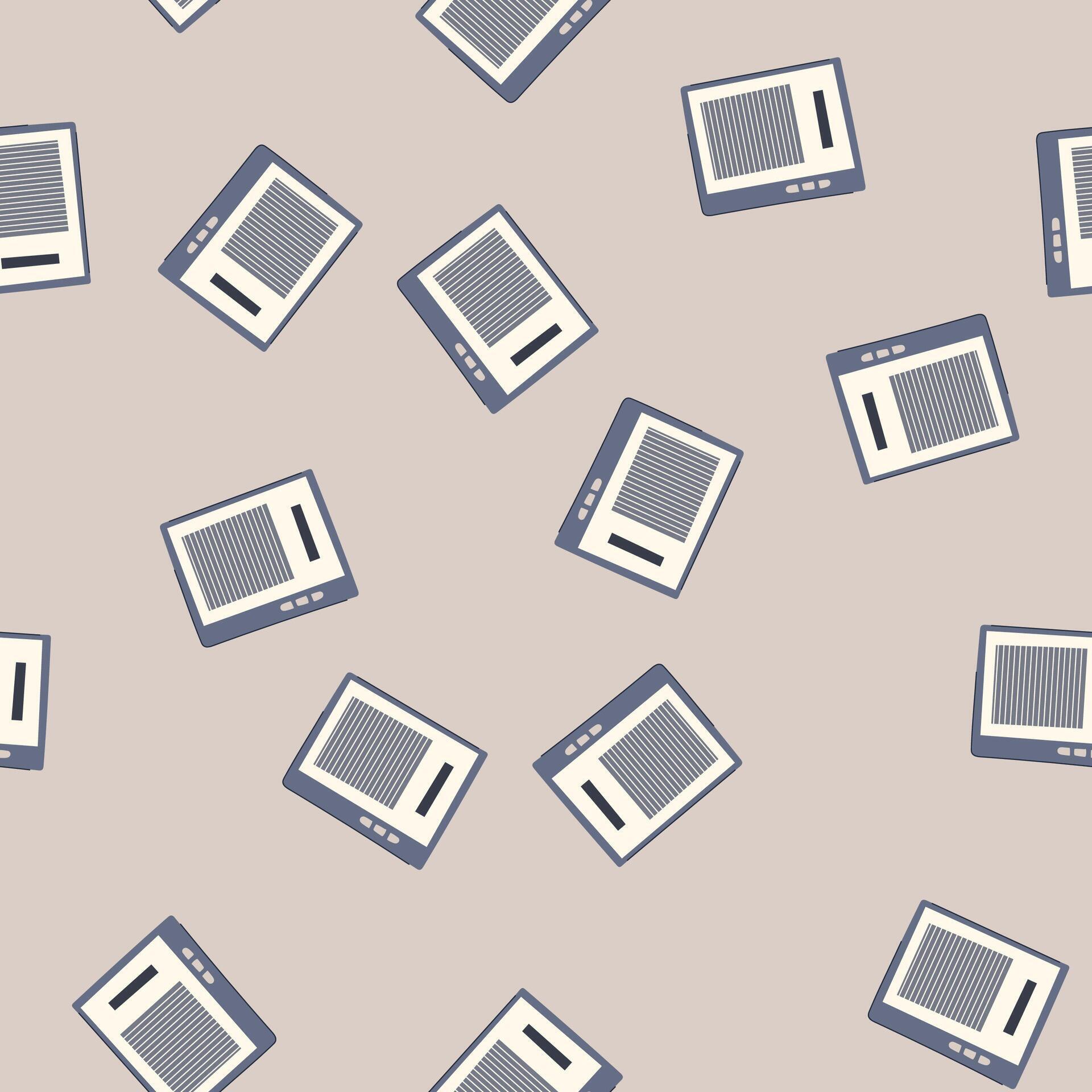 seamless pattern reader e-reader cartoon style 80207433 Vector Art at ...