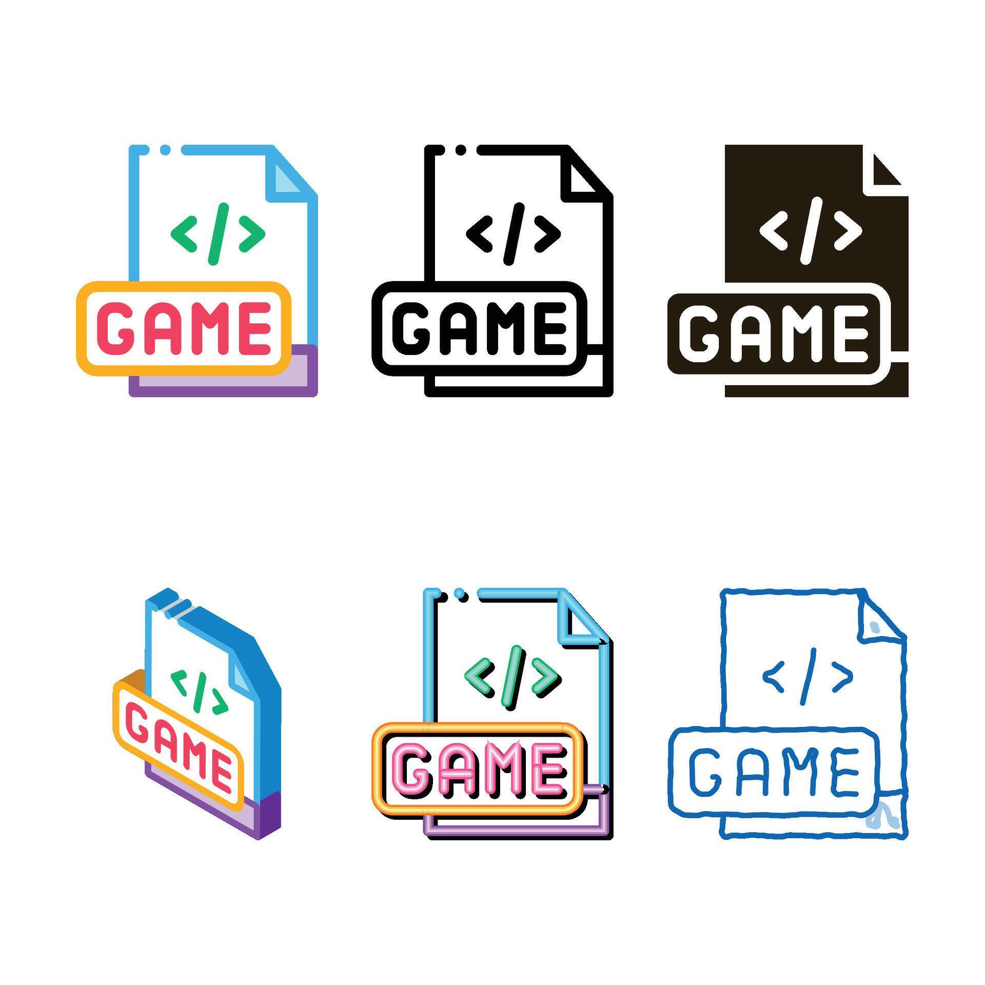 game development coding variants icon outline 80210399 Vector Art at ...