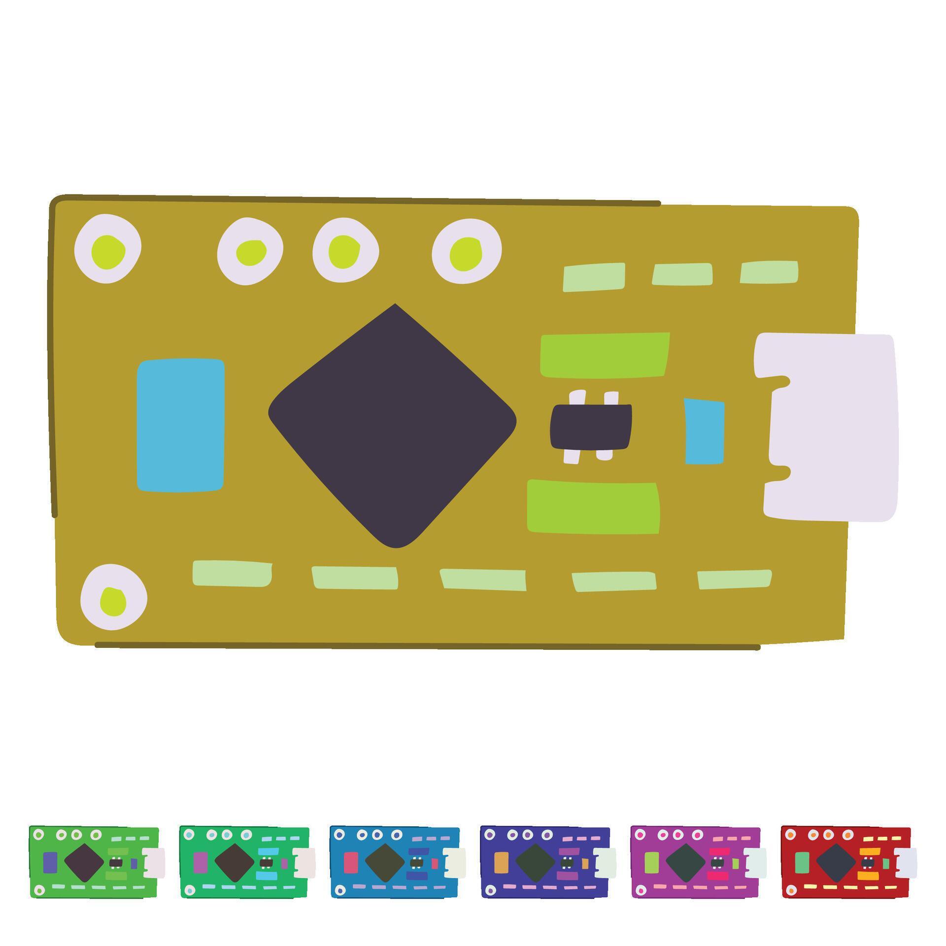 processor microcontroller cartoon style graphic 80230273 Vector Art at ...