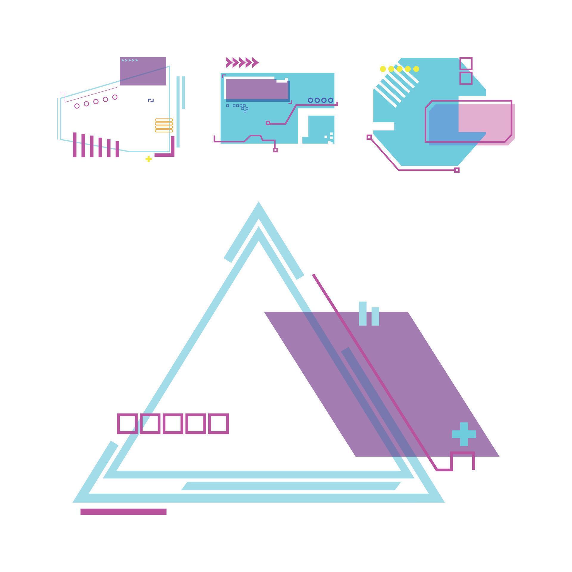 Abstract technology interface elements visualizing digital data ...