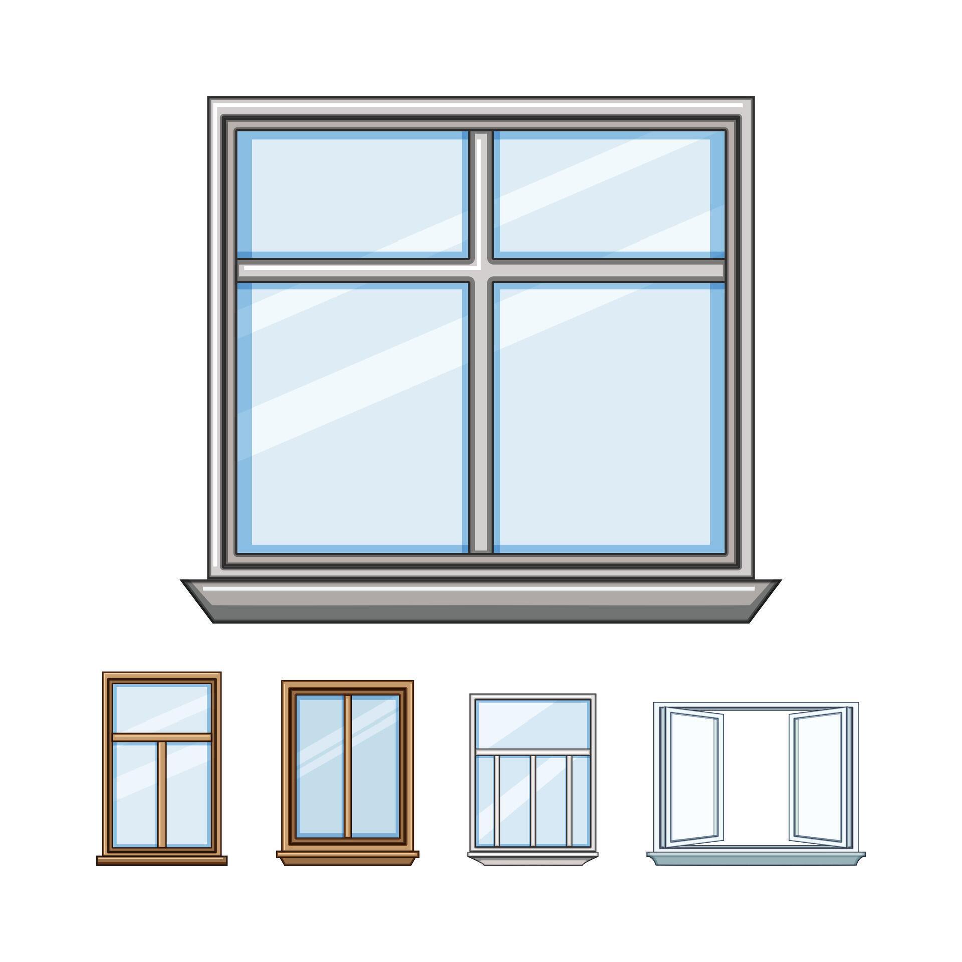 Window Frame Design Computer Window frames design set with various styles 80255802 Vector Art at ...