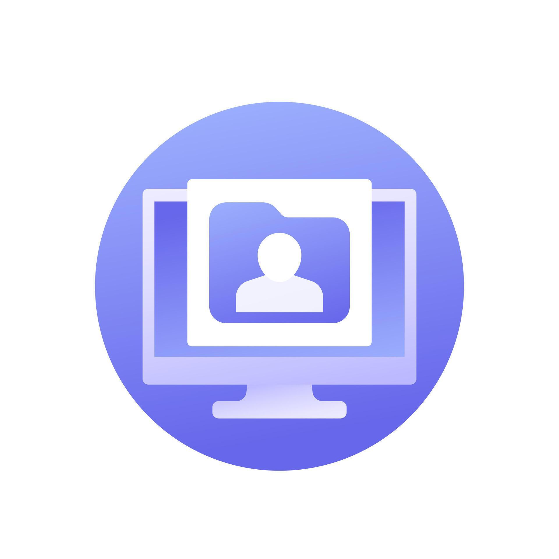 User data icon with folder and computer 80398563 Vector Art at Vecteezy