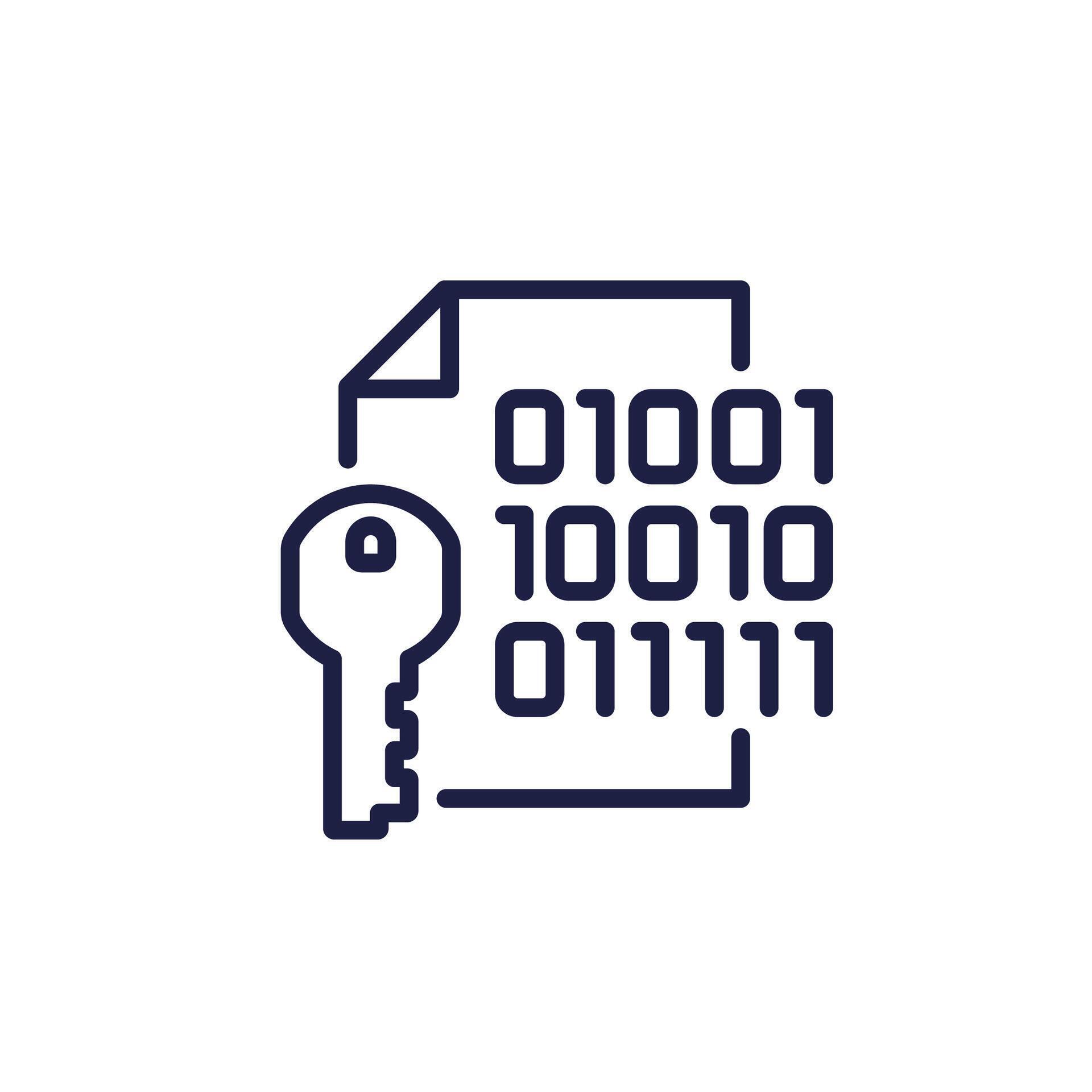 data encryption line icon with digital document 80398613 Vector Art at ...