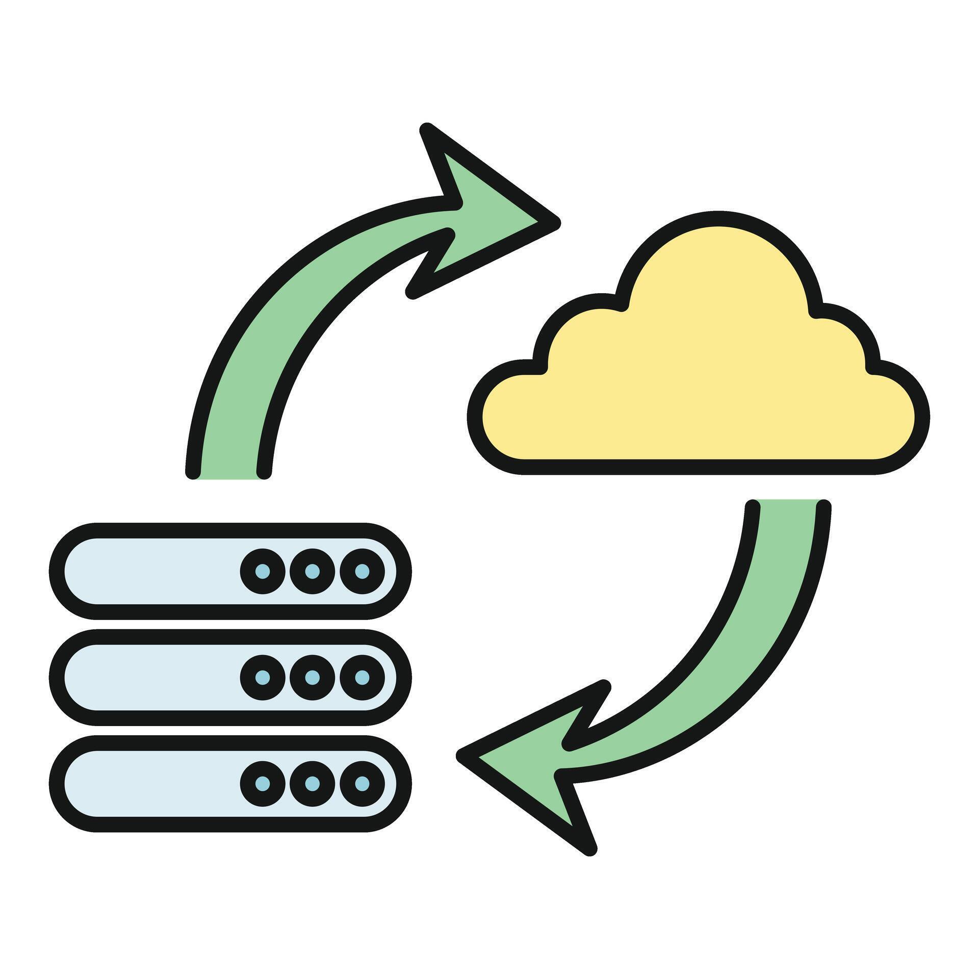 Sync Database Image Cloud data synchronization process with servers and database 80491704 ...