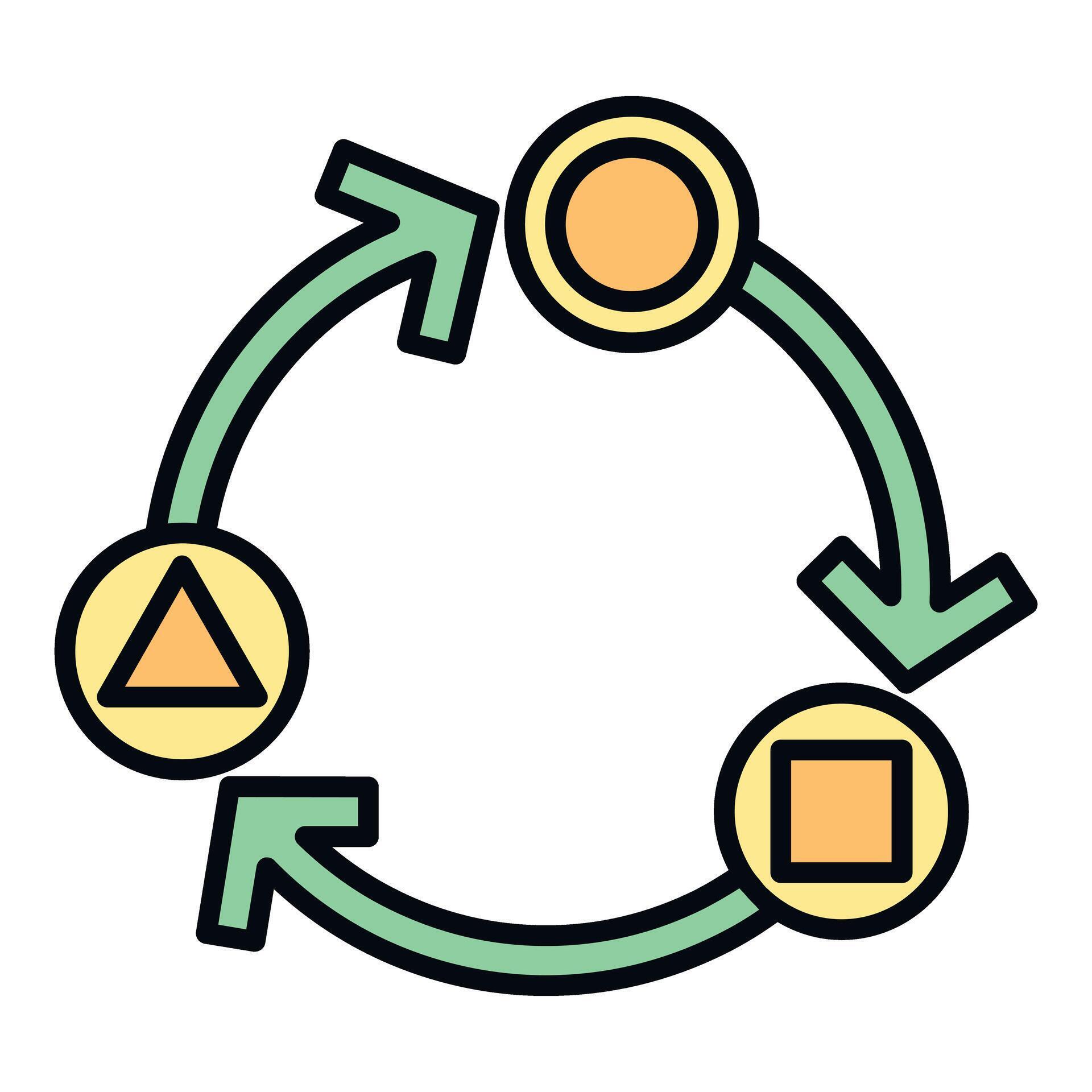 Circle triangle square continuous cycle process icon 80497681 Vector ...