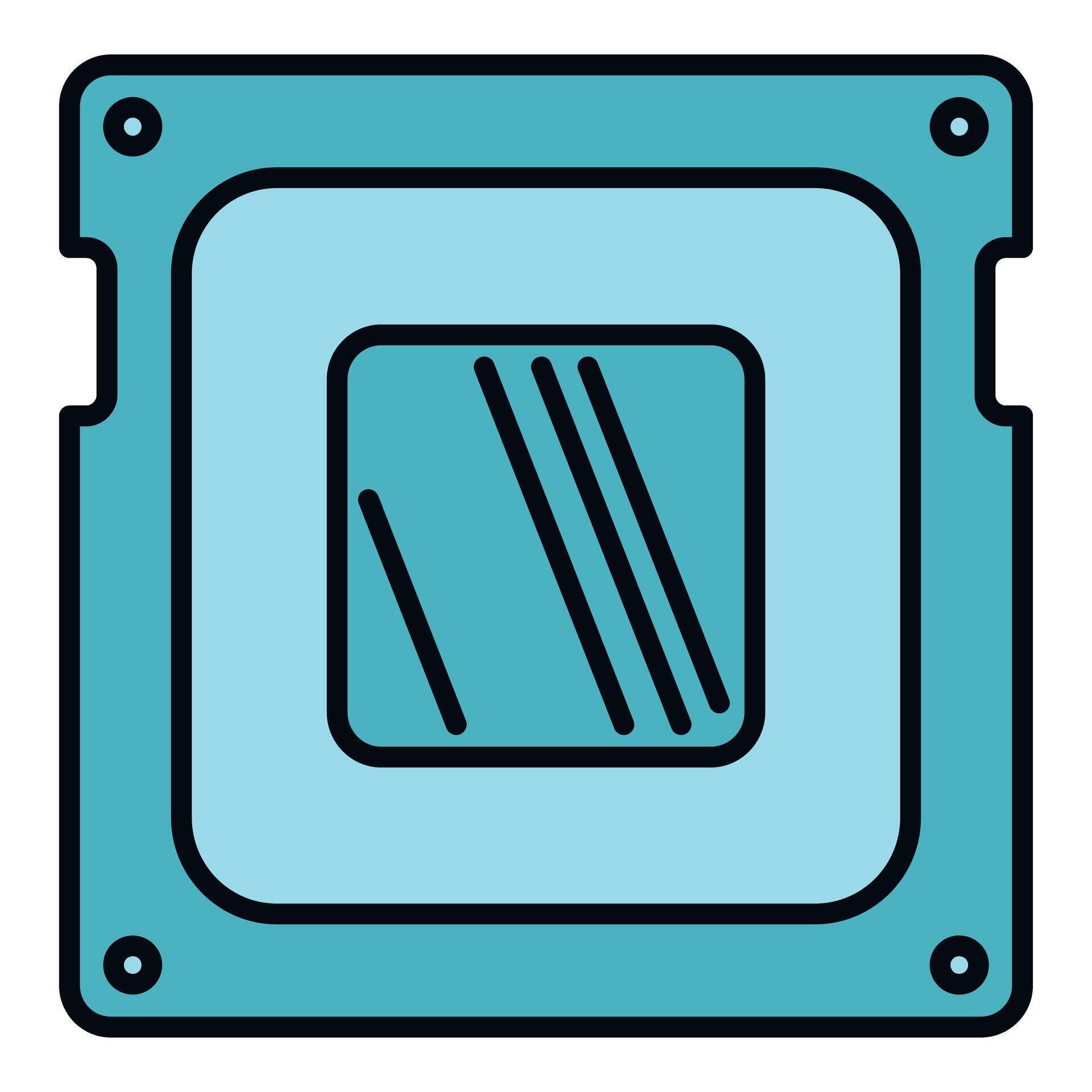 Processor microchip icon representing computer technology and data ...