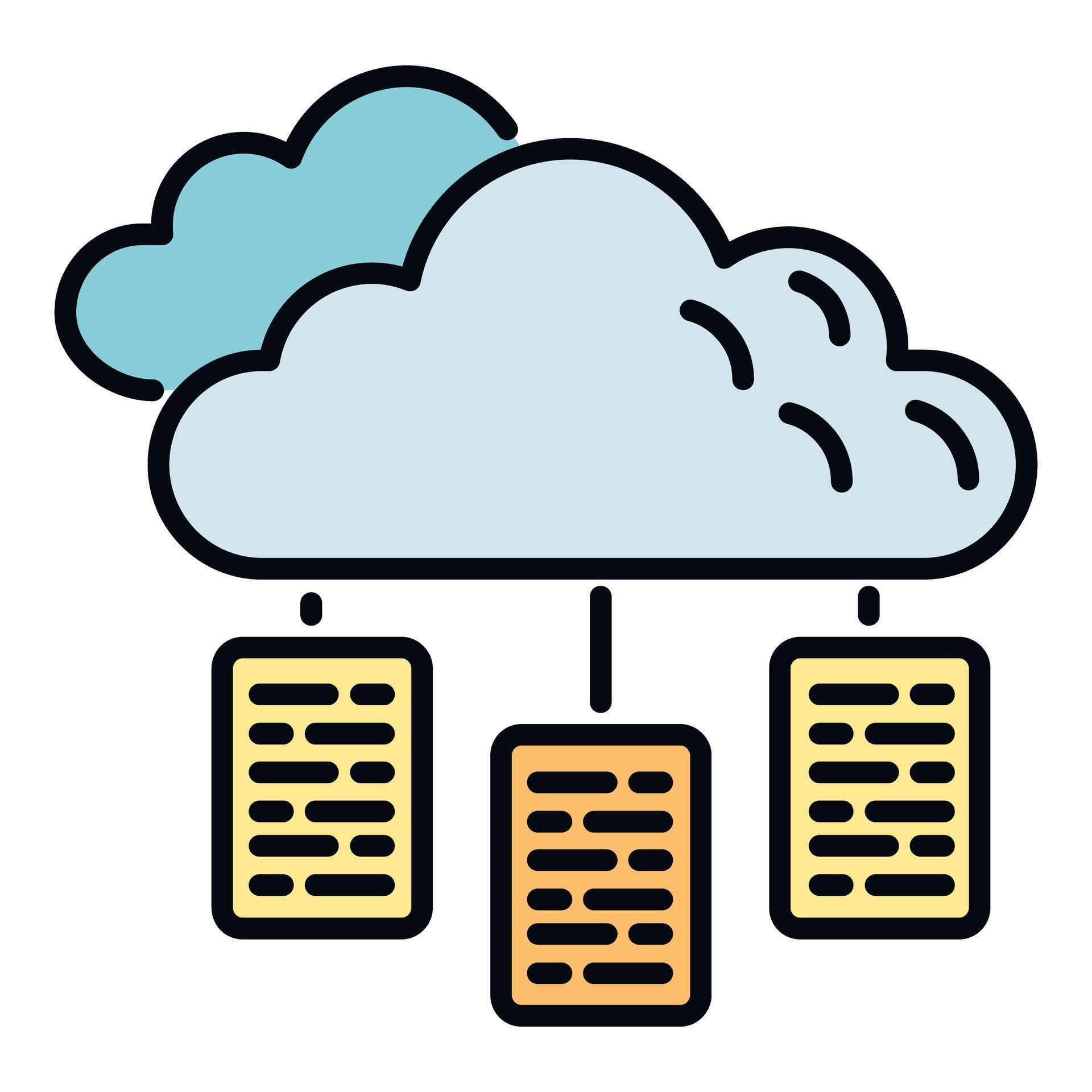 Cloud network connecting multiple data servers computing 80501393 ...