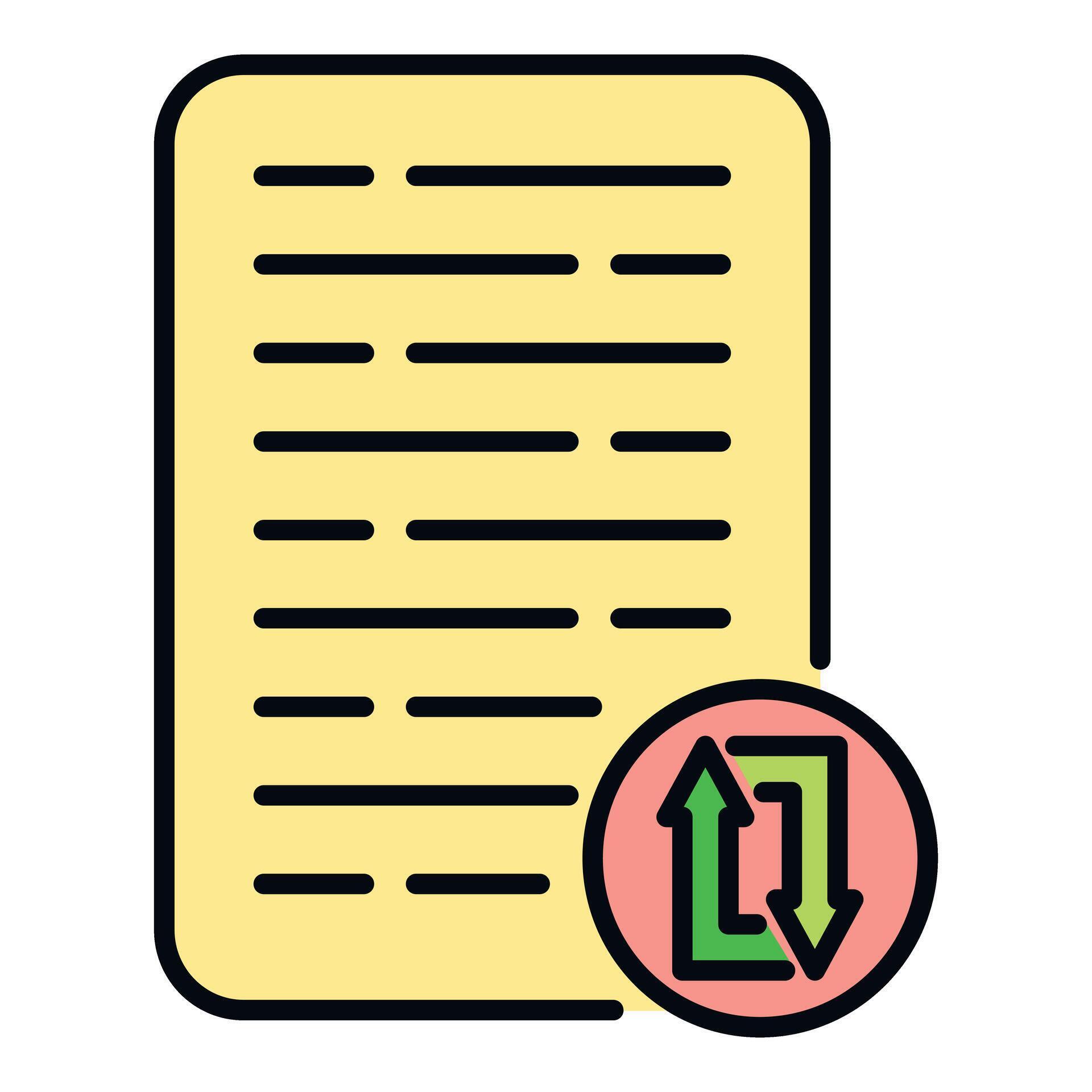 Document with refresh synchronization arrows icon 80502984 Vector Art ...