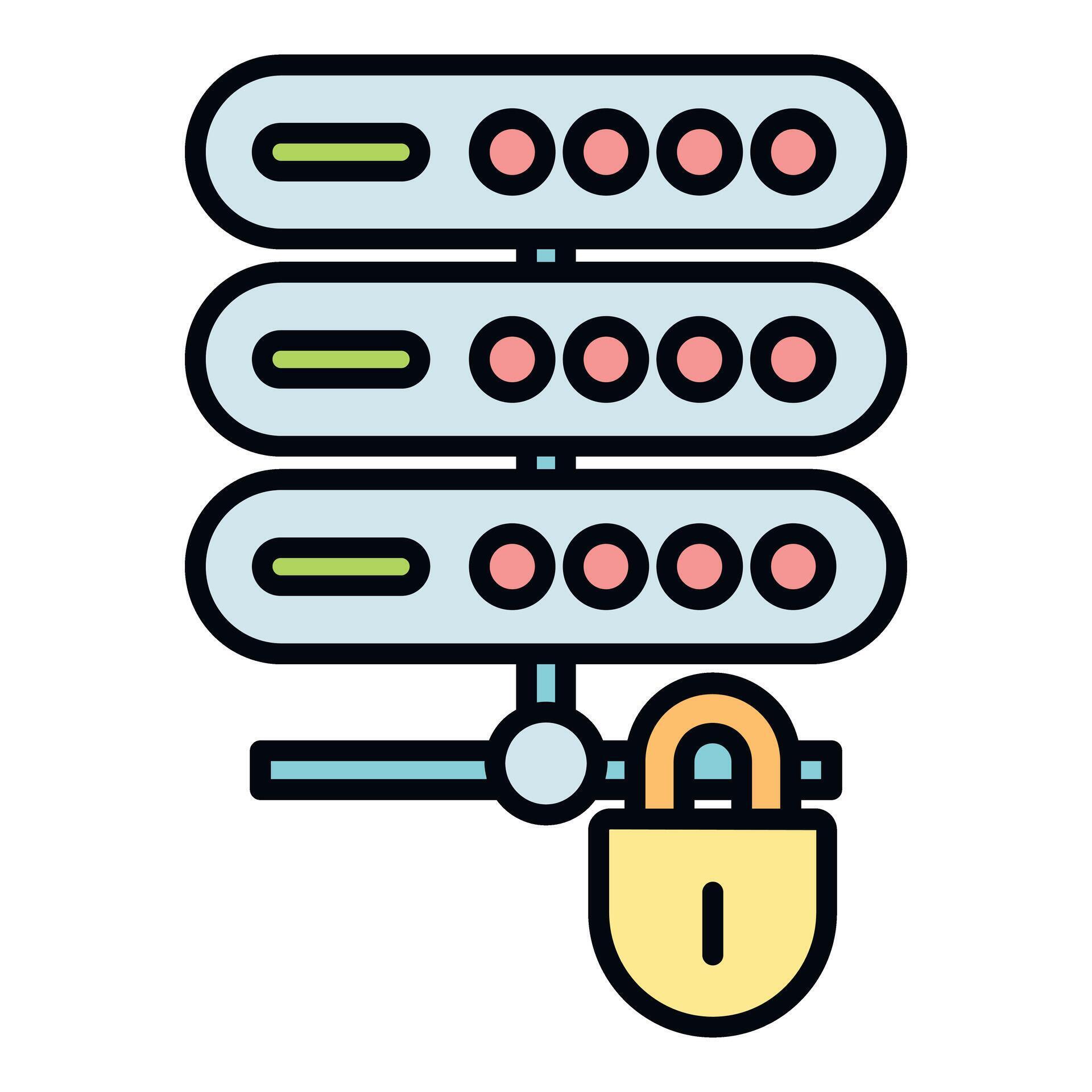 Server rack protecting database data security with padlock 80504547 ...