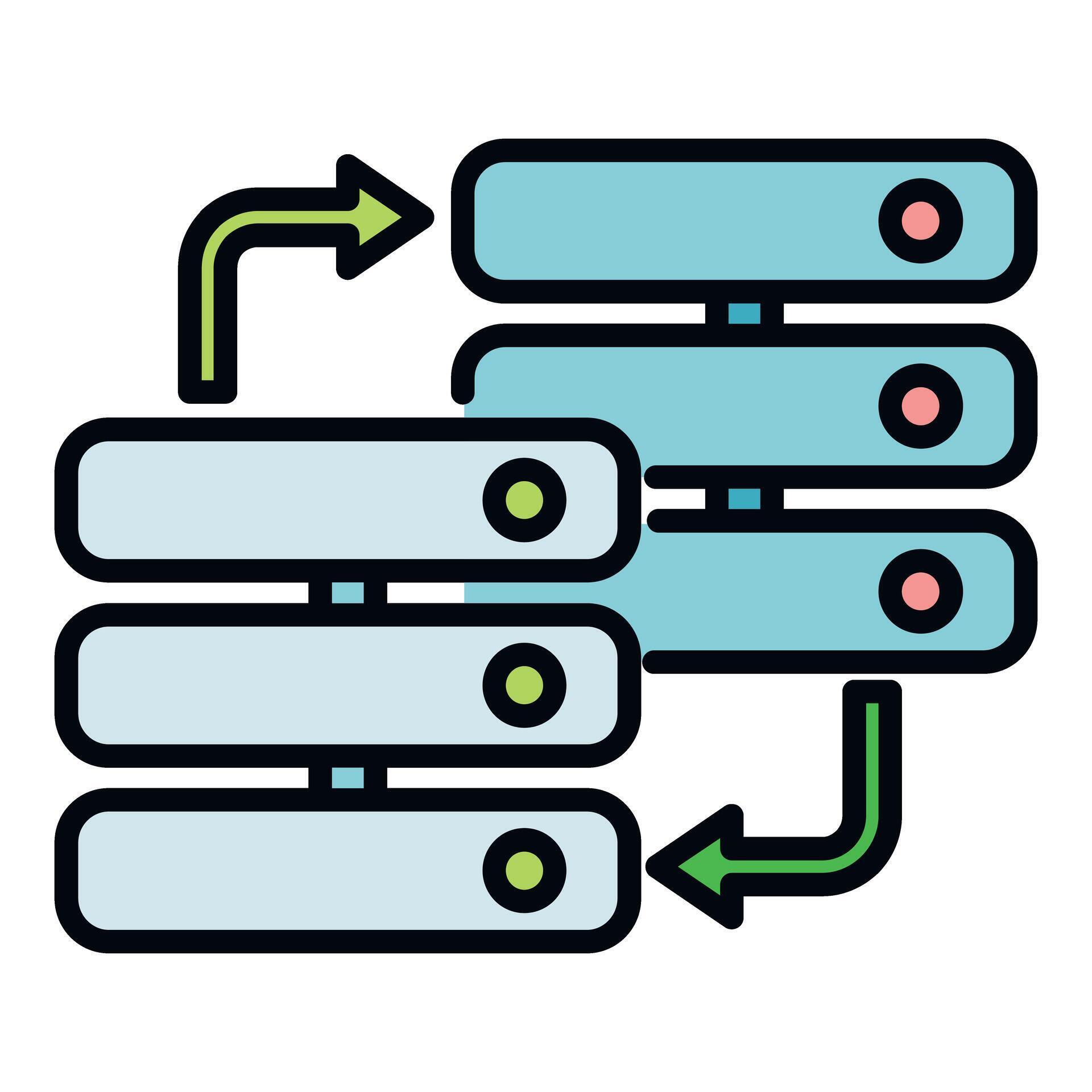 Data migration between server racks in data center 80504601 Vector Art ...
