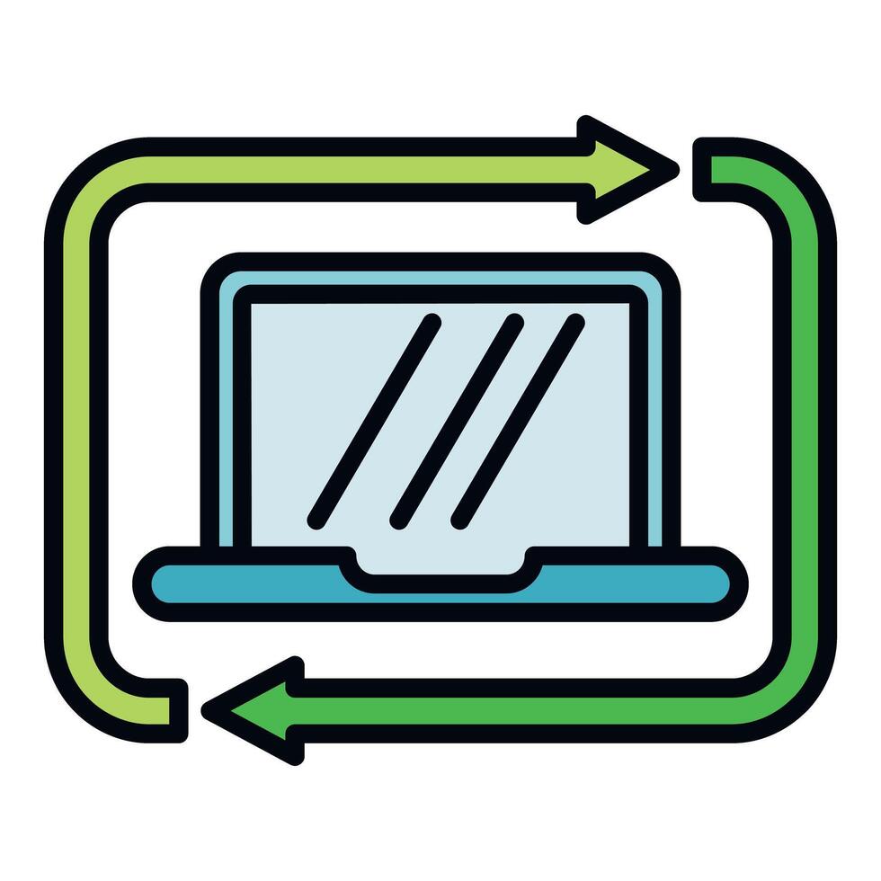 Laptop computer with refresh arrows icon 80504607 Vector Art at Vecteezy