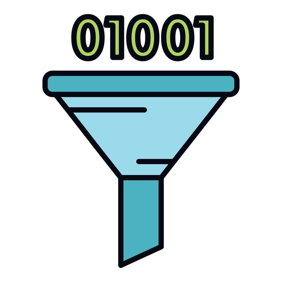 Data filtering process with binary code funnel vector
