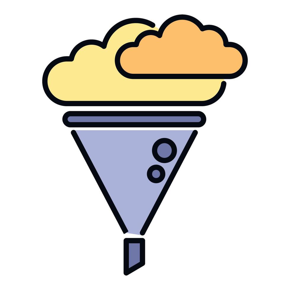 Cloud computing data filtering and analysis process icon vector