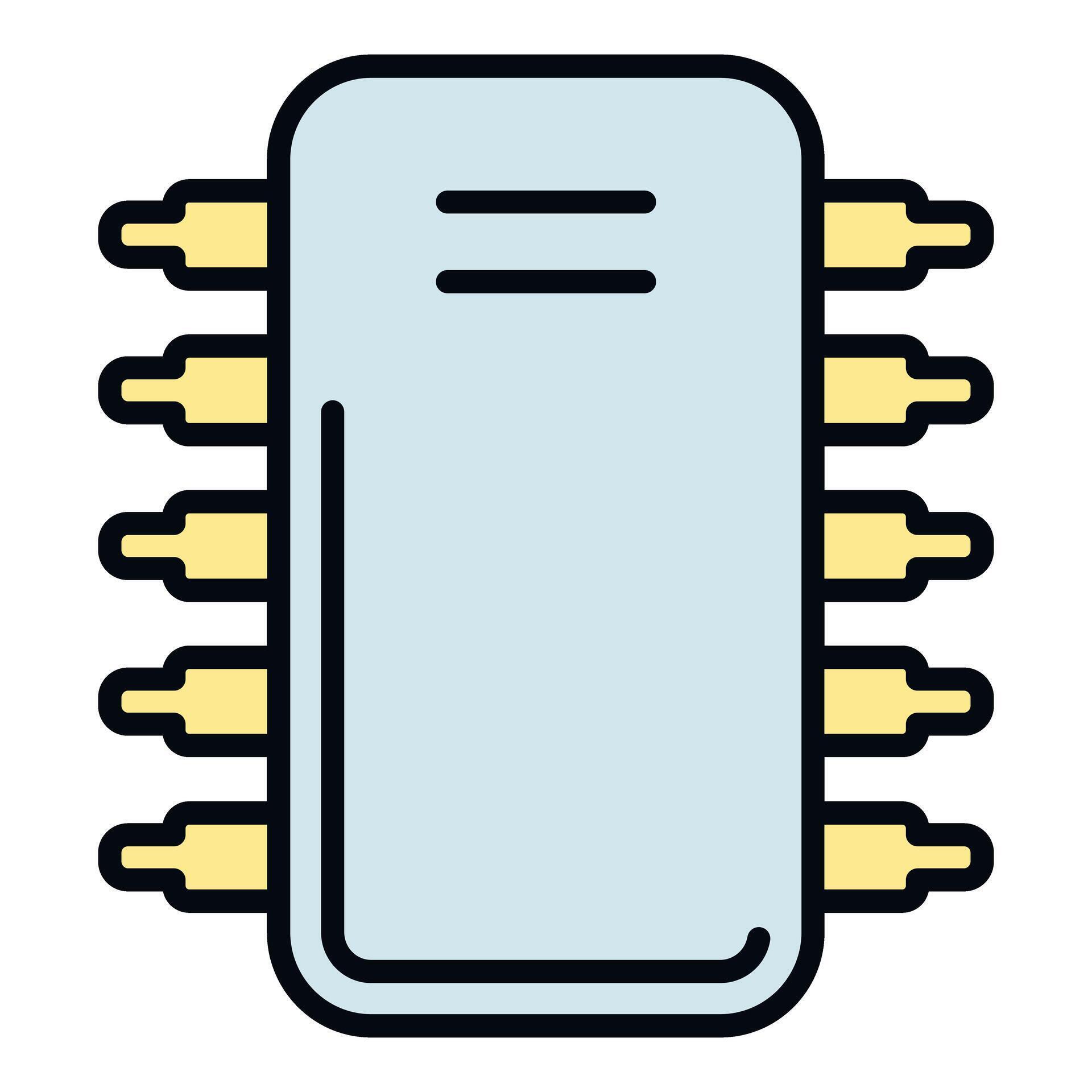 Electronic component microchip processor integrated circuit icon ...