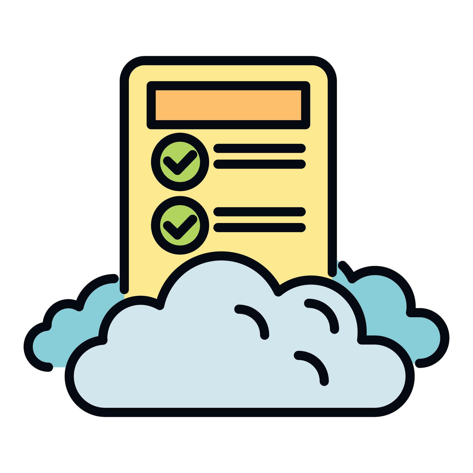 Cloud computing checklist or online task management 80513294 Vector Art ...