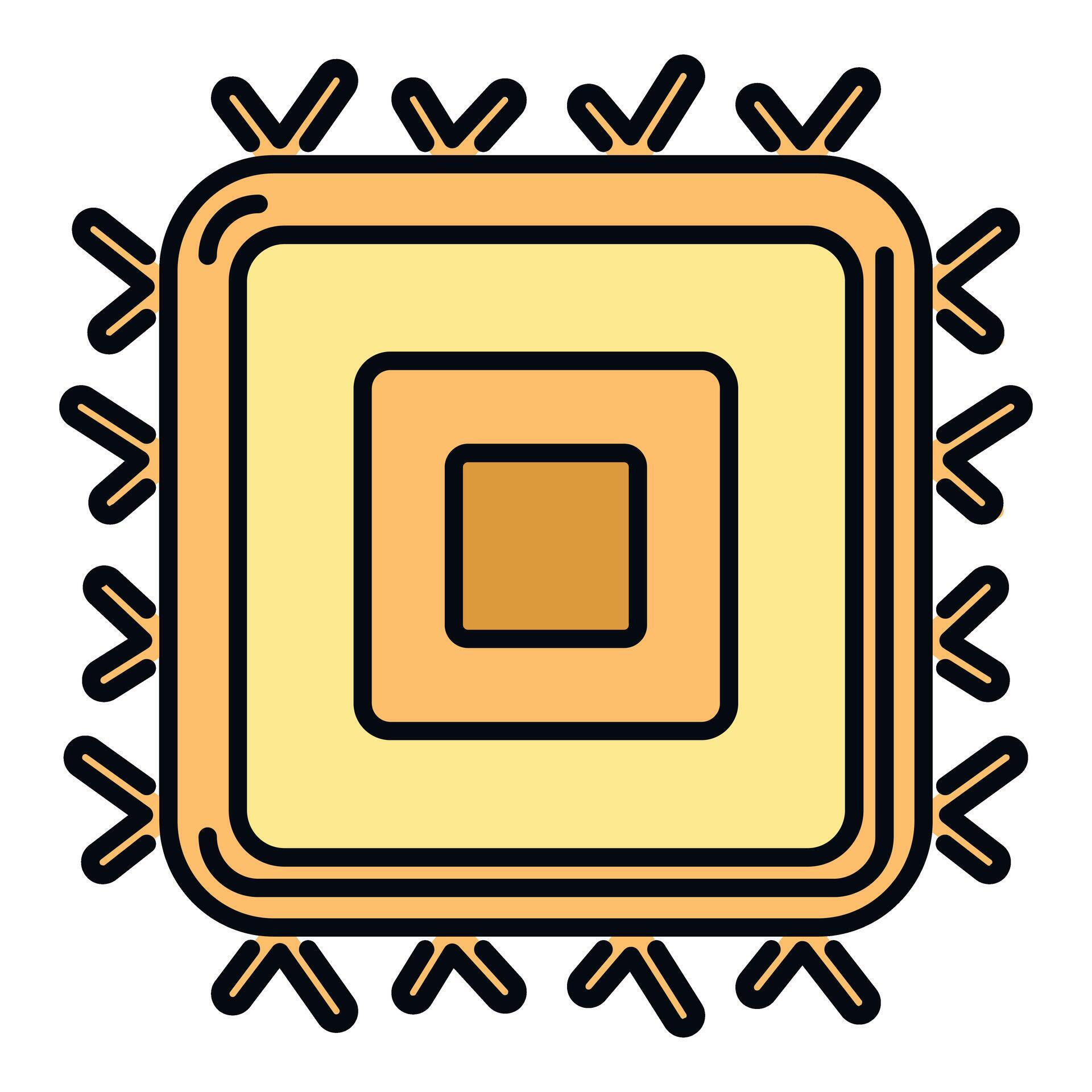 Cpu chip microchip processor hardware technology icon 80524024 Vector ...