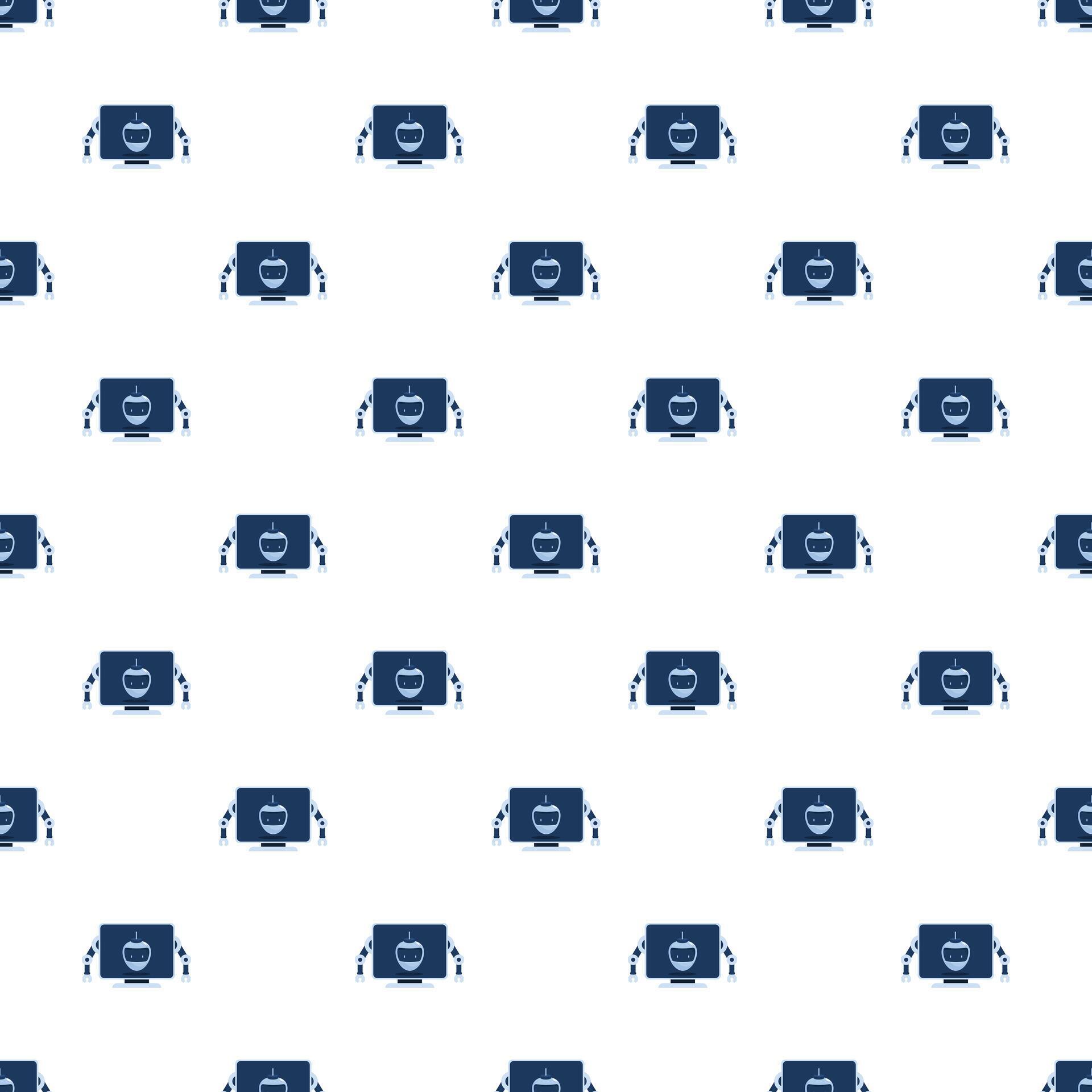 Chat bot icon seamless pattern artificial intelligence 80623855 Vector ...