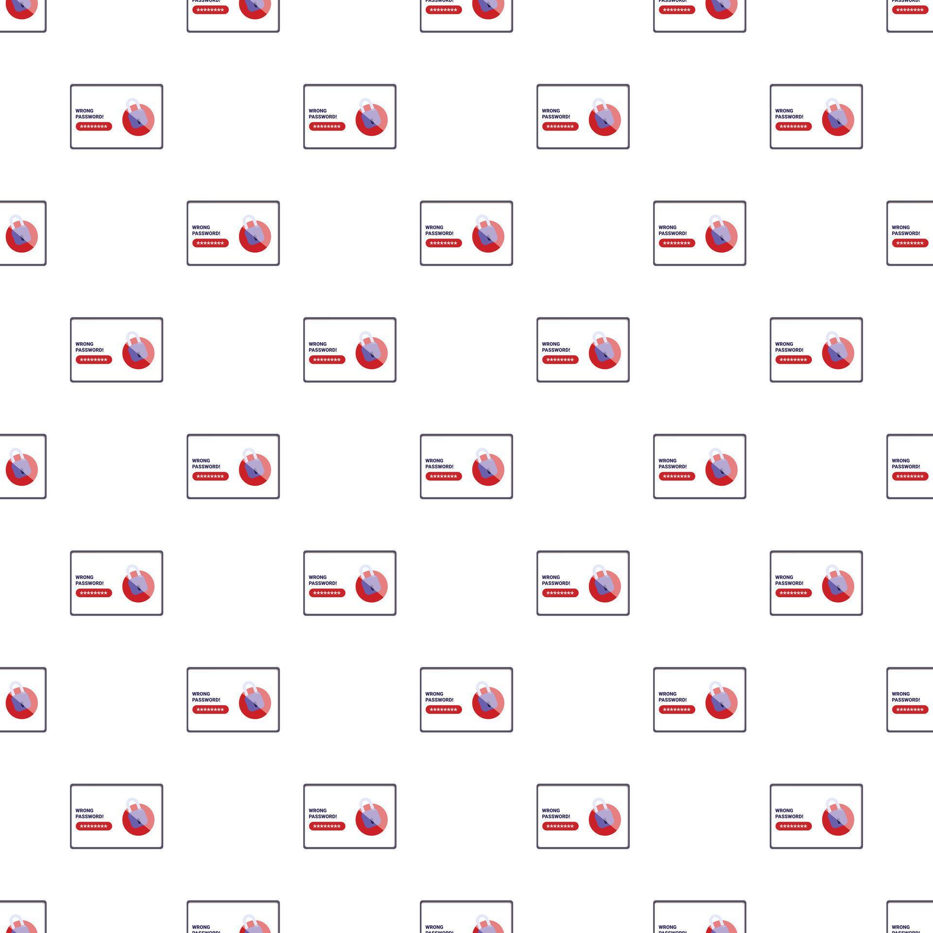Repeating wrong password error message seamless pattern 80629567 Vector ...