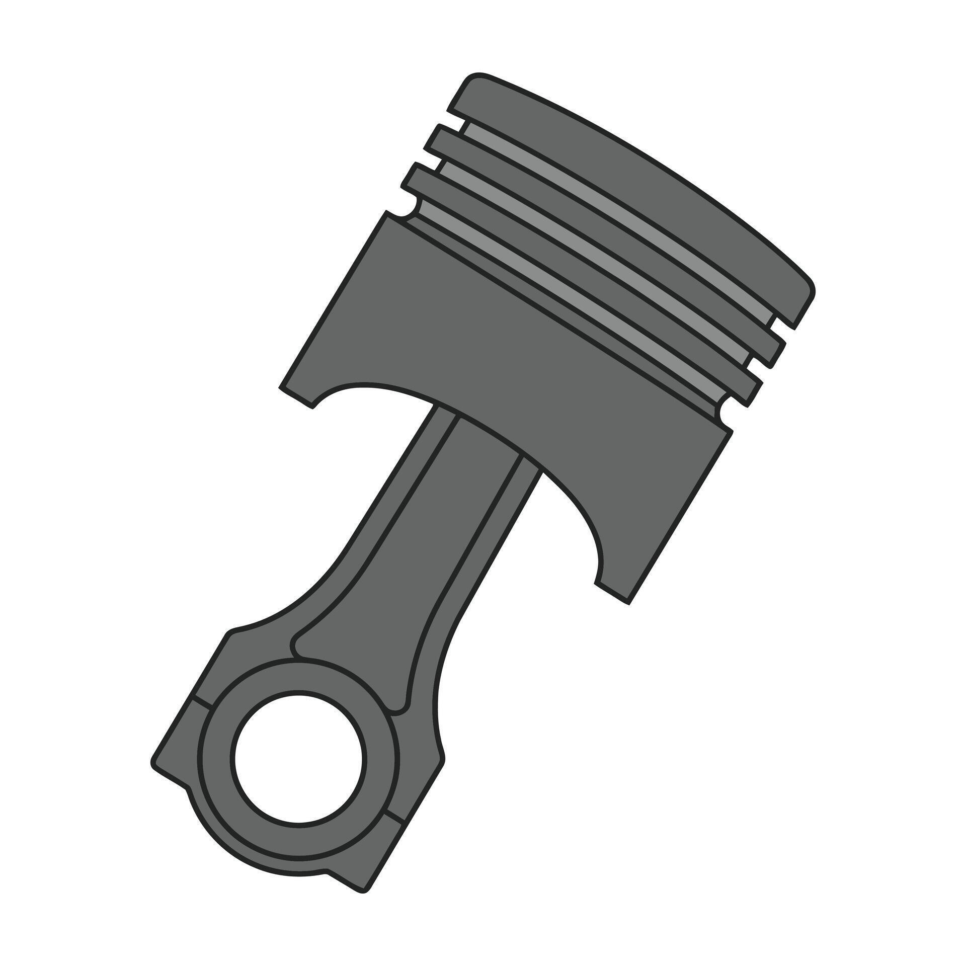 Piston From Engine Vector Simple Piston engine part mechanical component 80665892 Vector Art at Vecteezy