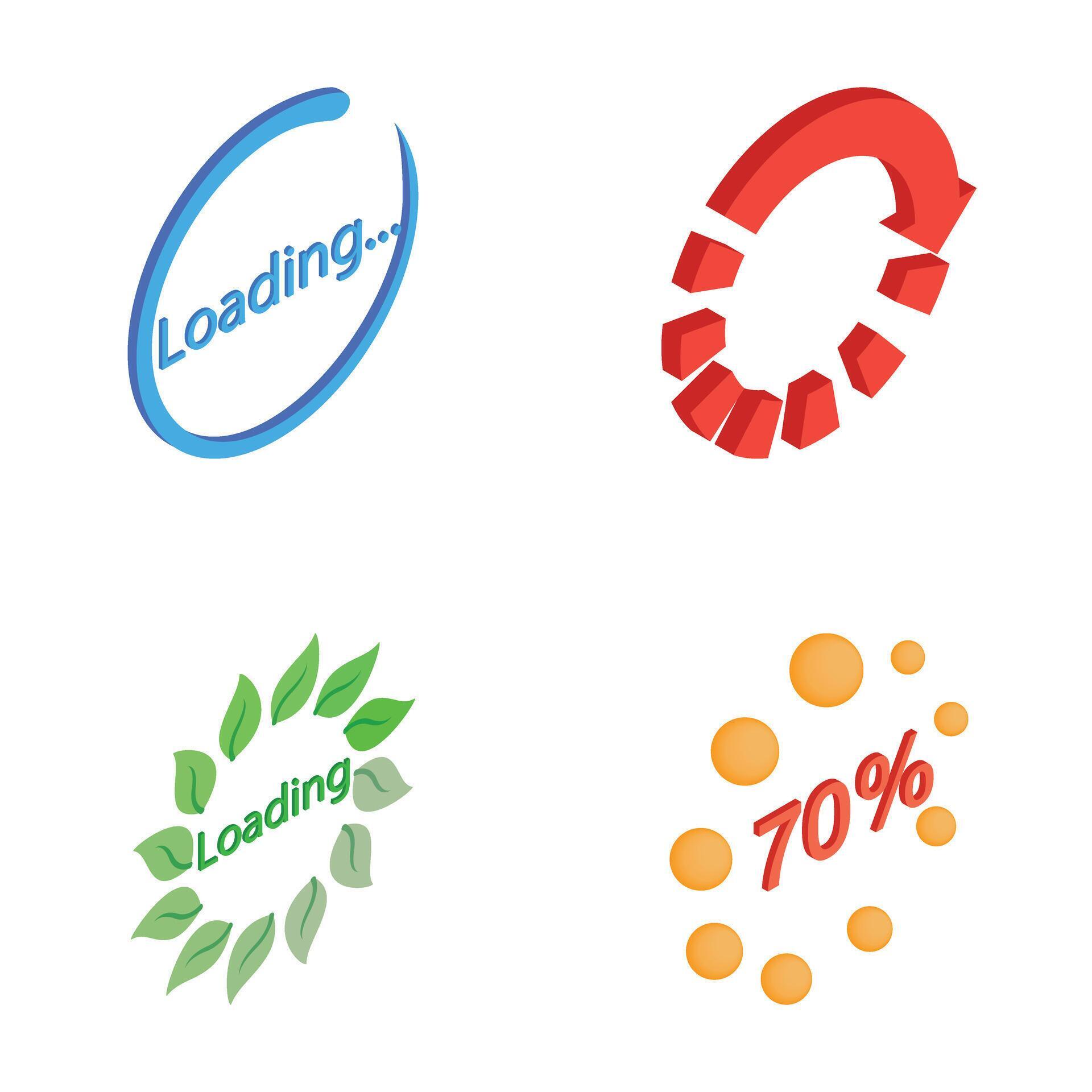 Isometric loading progress bar indicators collection 80810212 Vector ...