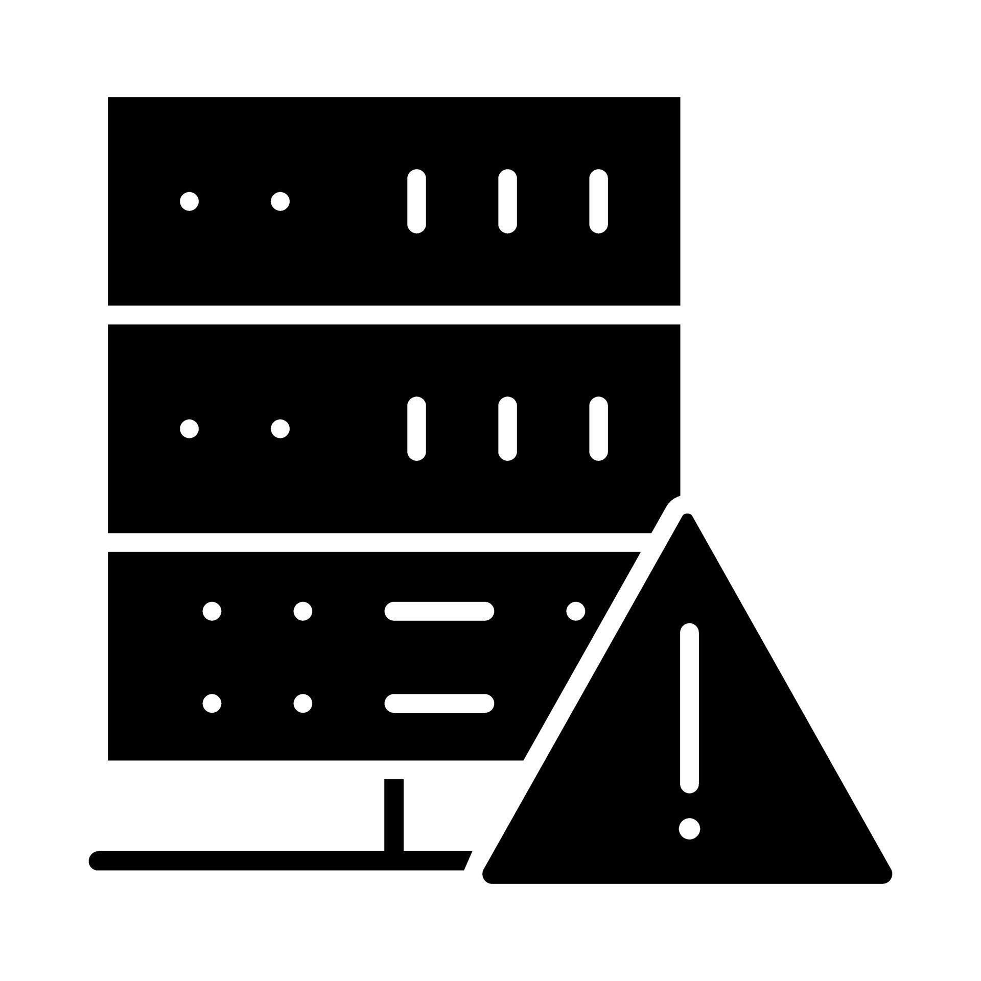Database warning , Barcode related solid design icon editable stroke ...