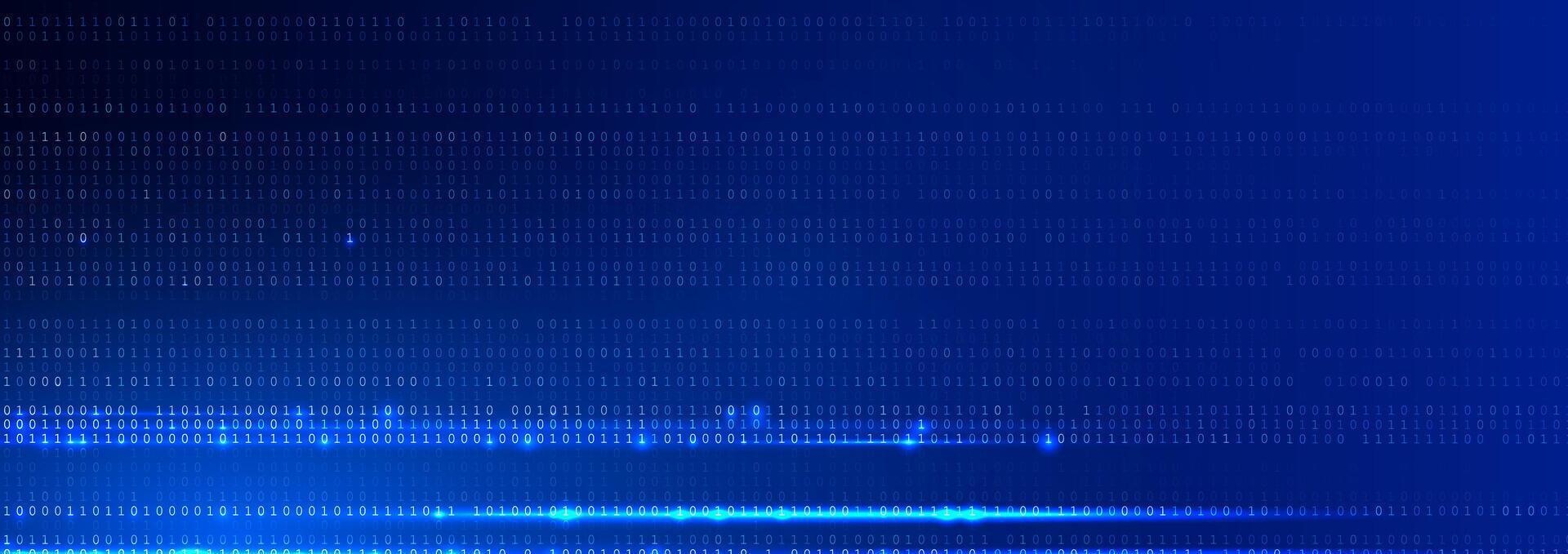 Blue Binary Data Software Programming Code Background. Random Parts of ...