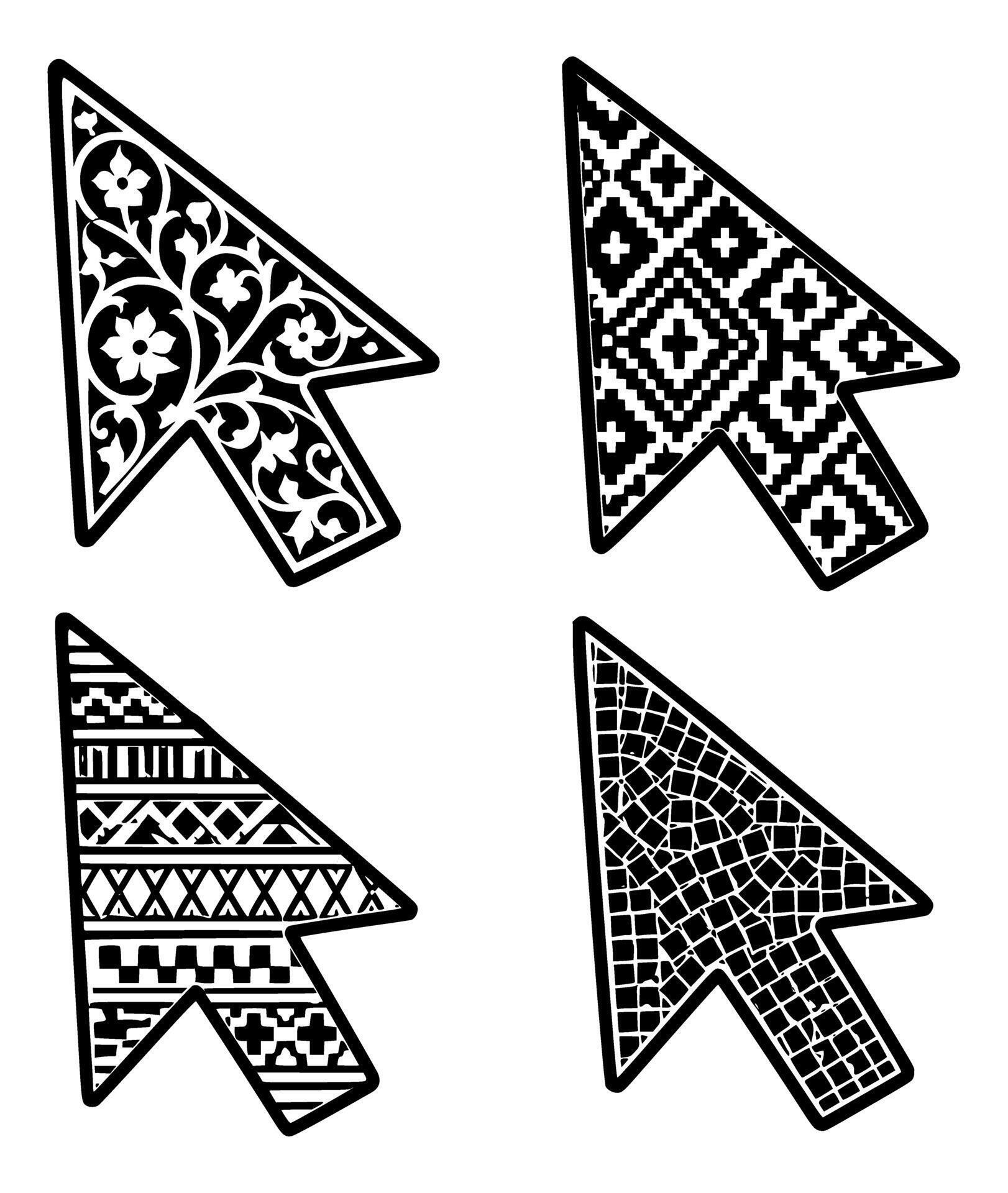 Creative Modern Mouse Cursor Pack Stylized Pointer Collection and ...