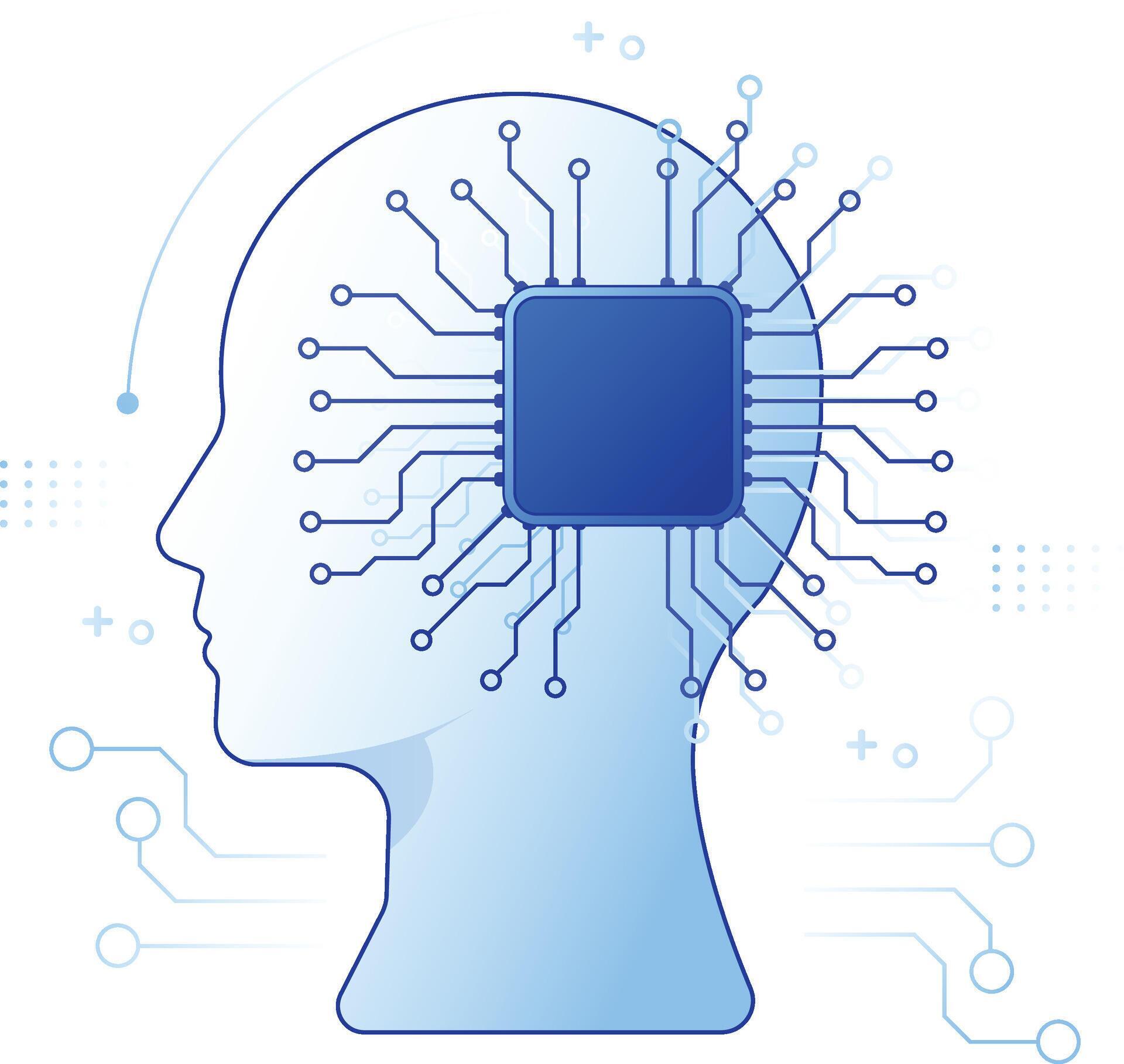 Artificial intelligence robotic human head with microchip processor ...