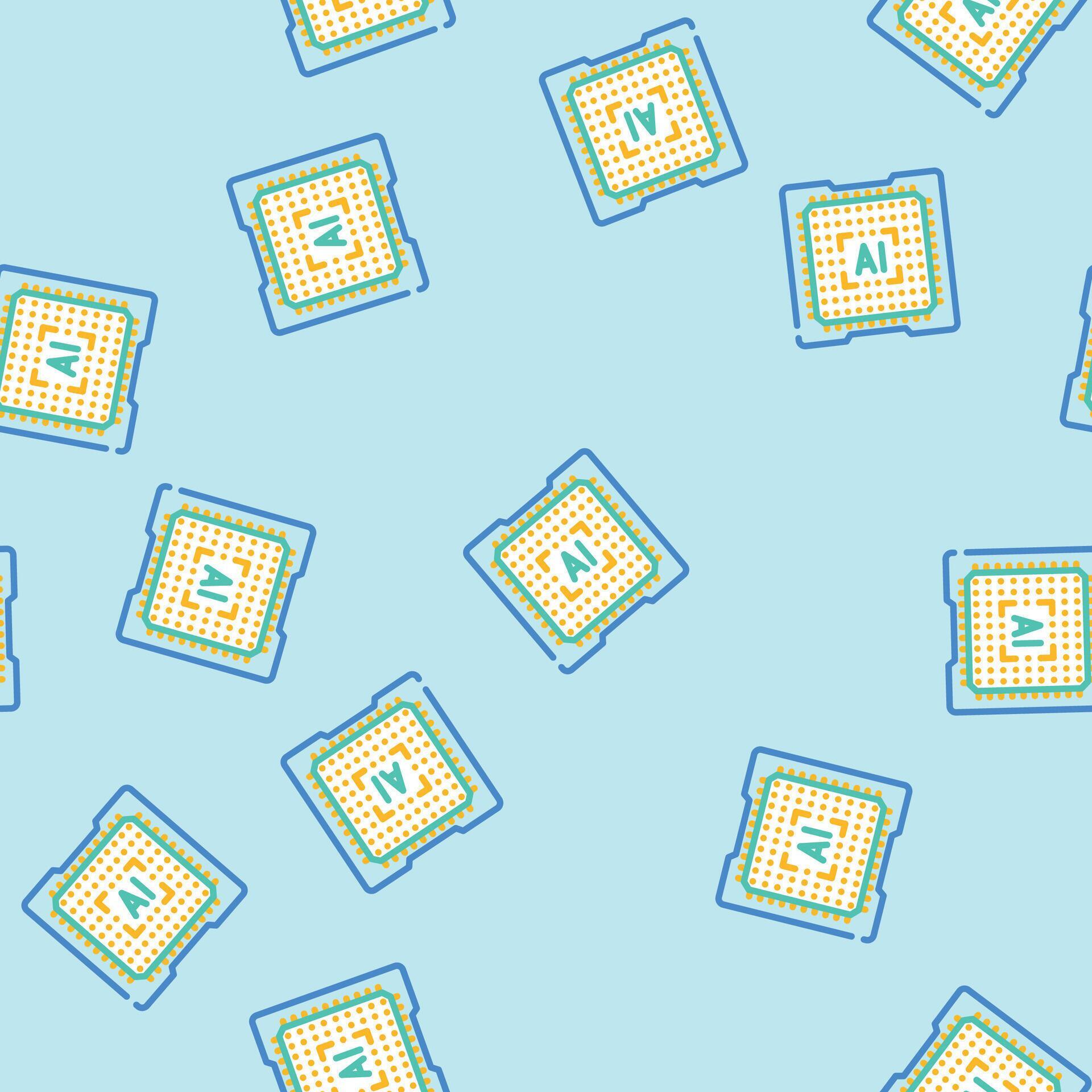computer chip ai integration range seamless pattern 81224989 Vector Art ...