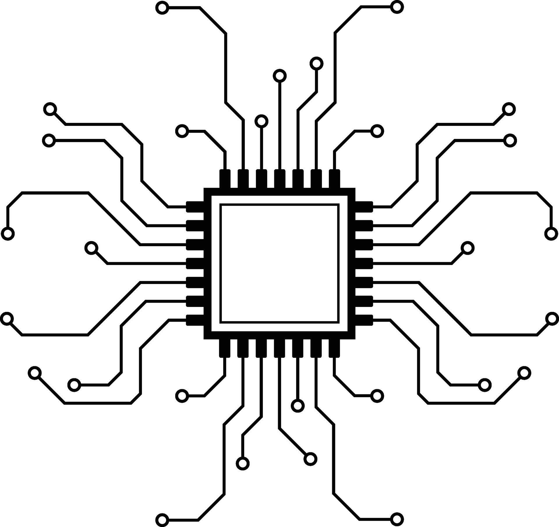 CPU Microprocessor Abstract Computer Chip Hardware Circuit Line ...