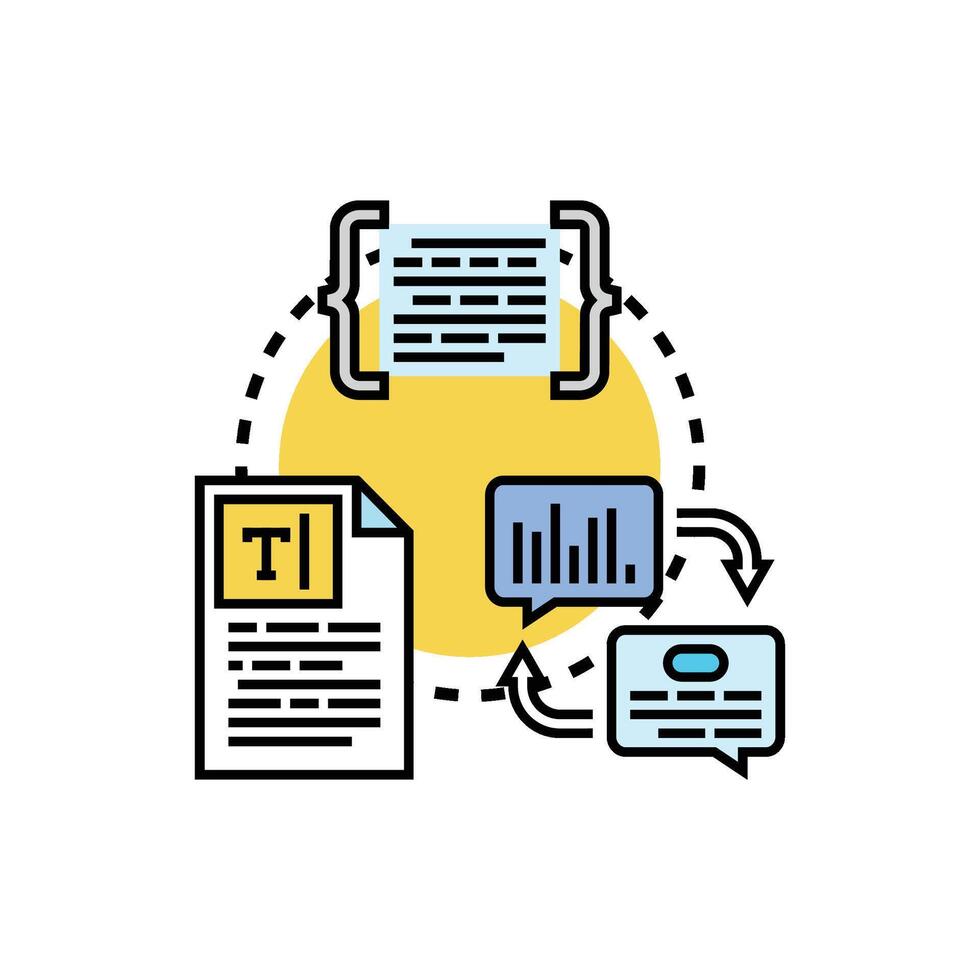 Typed text input processing data range flow concept vector