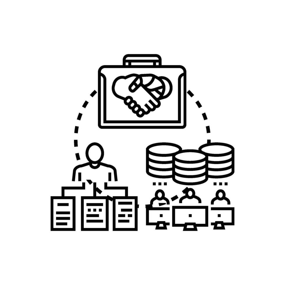 Collaborative task coordination process optimizing business workflow forms vector