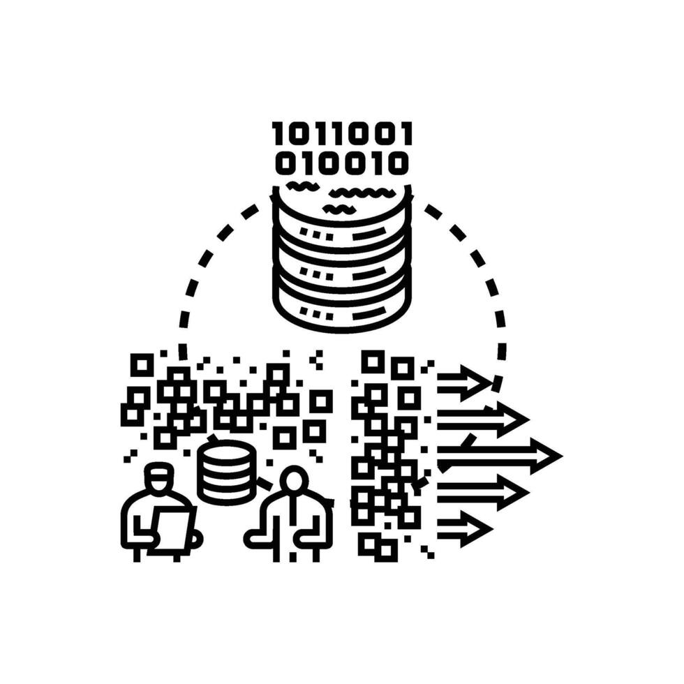 Linked data stream processing connection types concept vector