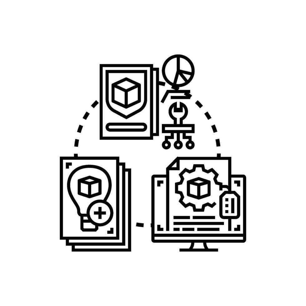 mix Engineering prototype. types development cycle process concept vector