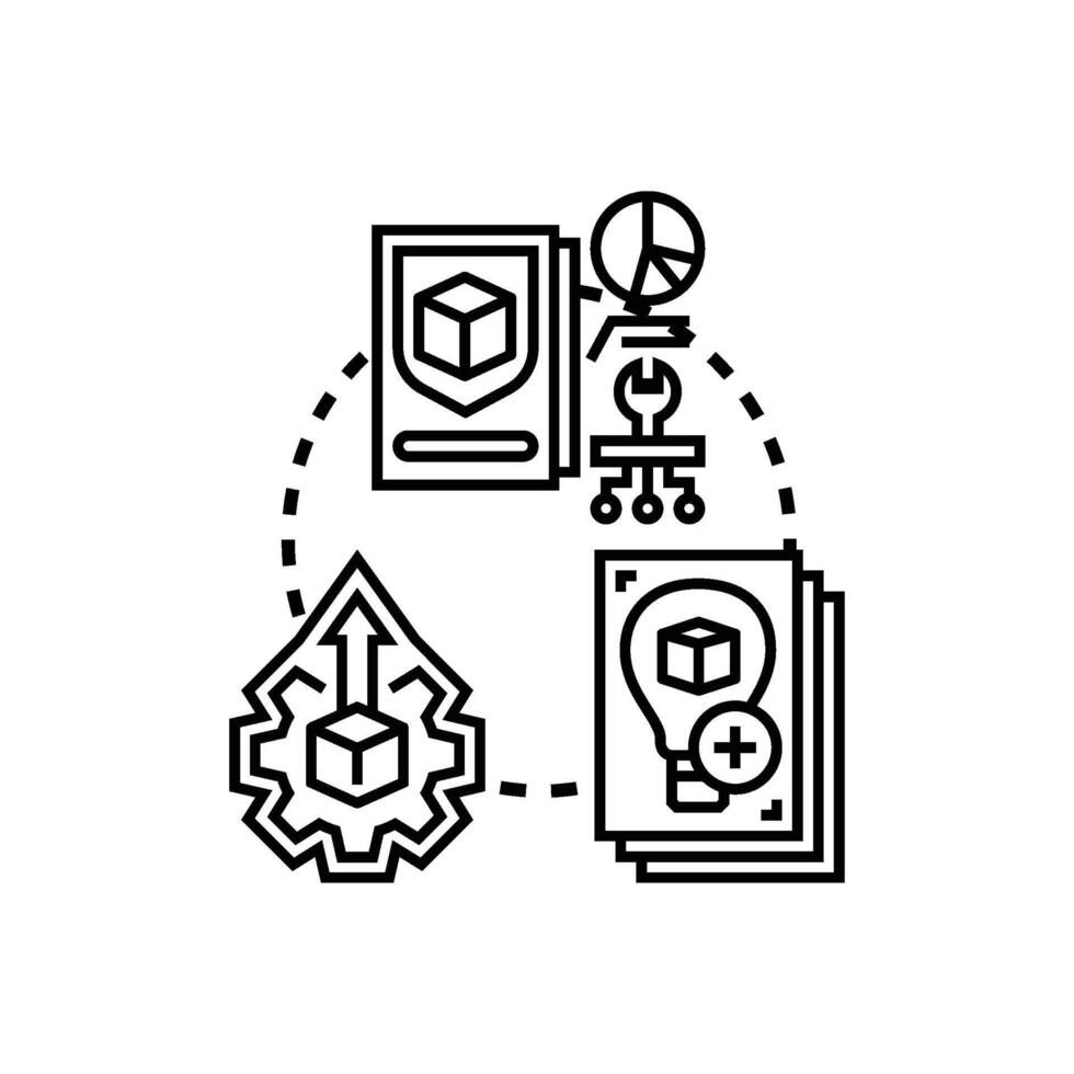 Quick product prototype loop development process concept vector