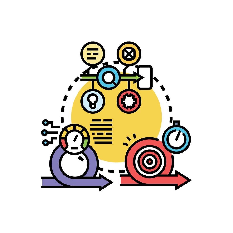 Coding sprint process developing. software product using agile types methodology vector
