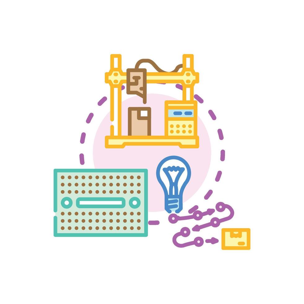 Prototype developing into product with engineering process vector