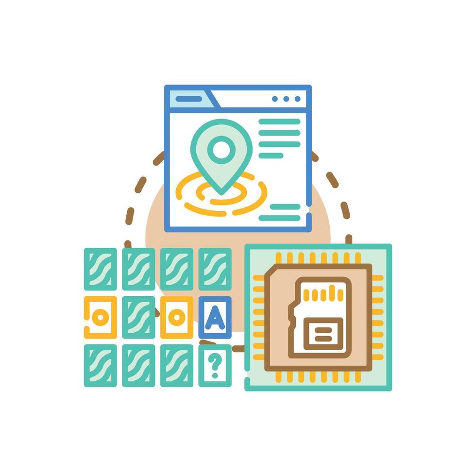 Spatial types memory method for data learning analysis. vector