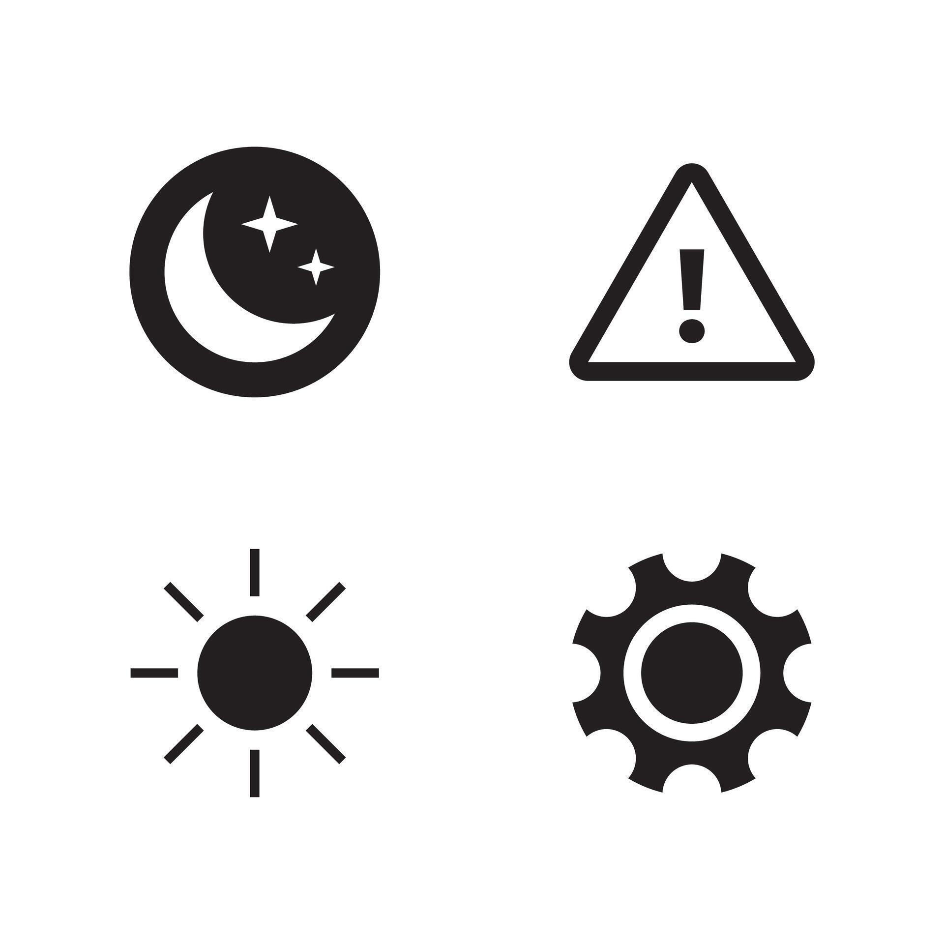 Solid Basic Application System Settings Alert Icons 87746237 Vector Art ...