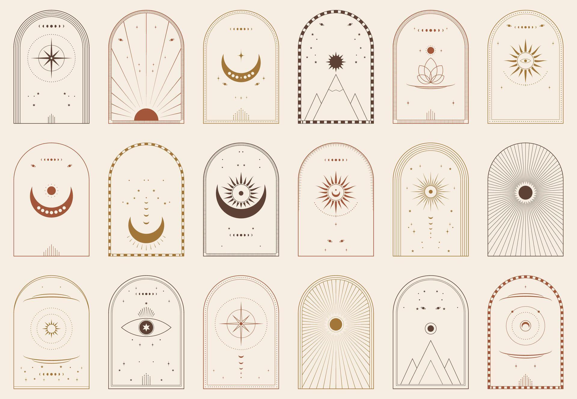 Vector Celestial Line Boho celestial arch frames set 88034546 Vector Art at Vecteezy